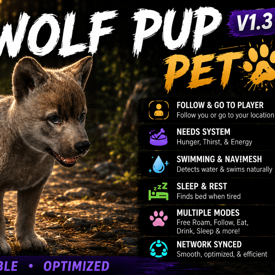 VRChat Gray Wolf Pup World Pet