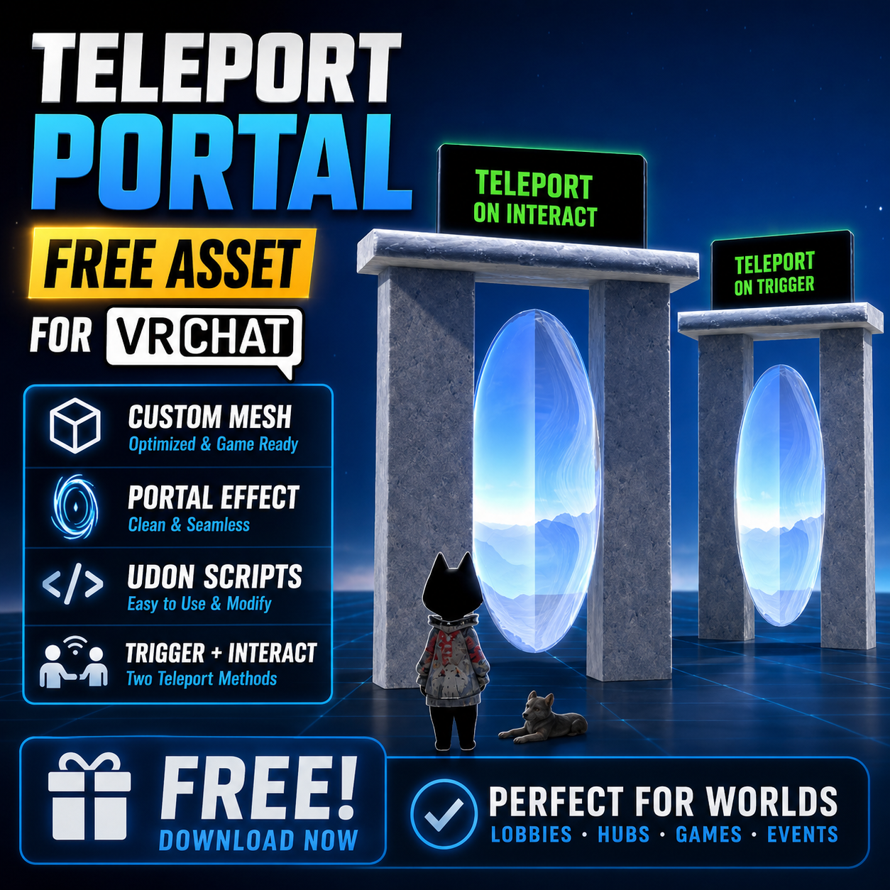 VRChat Custom Teleporters Interact + Trigger