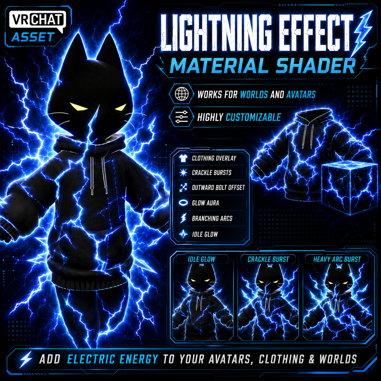 VRChat Lightning Effect Material | Avatar & Worlds