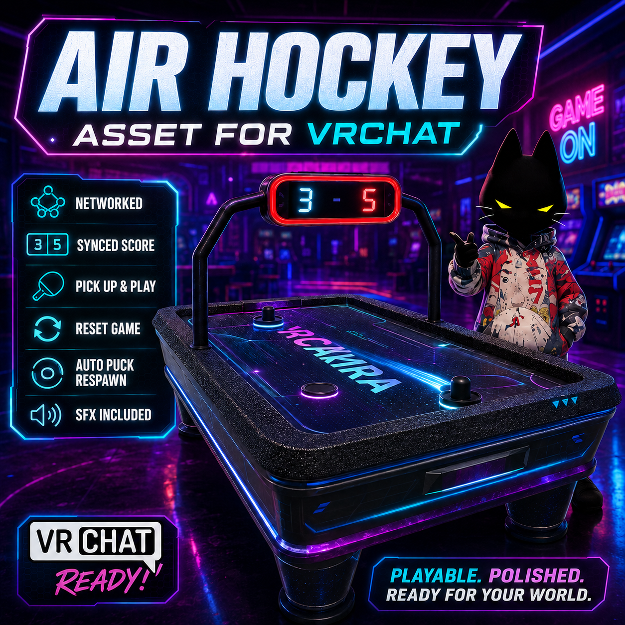 VRChat Air Hockey Game Table