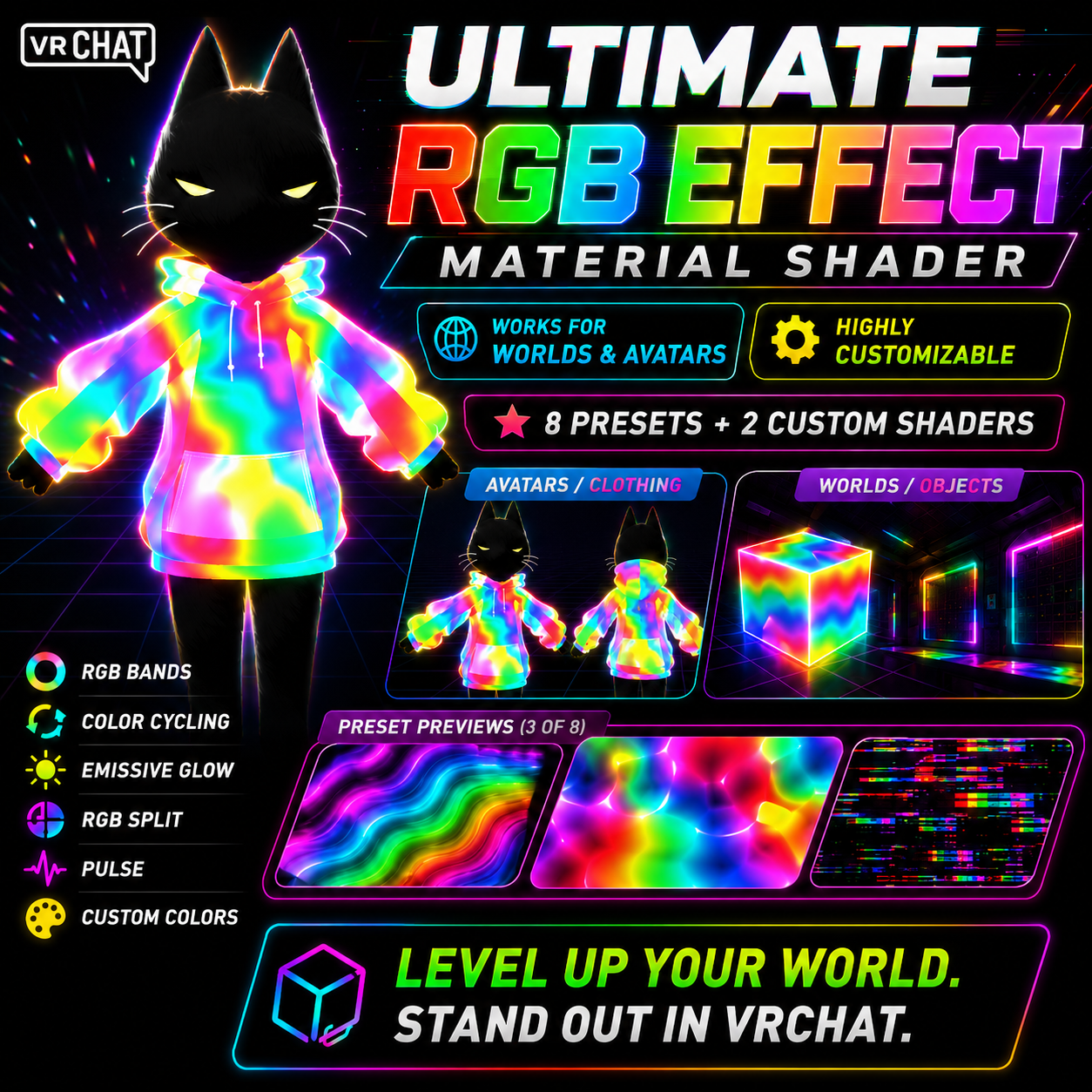 VRChat Ultimate RGB Effect Material | Avatars & Worlds