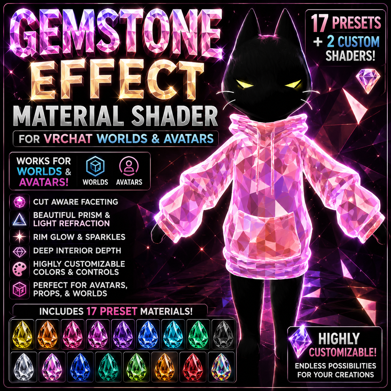 Gemstone Effect Material Shader | Avatars & Worlds