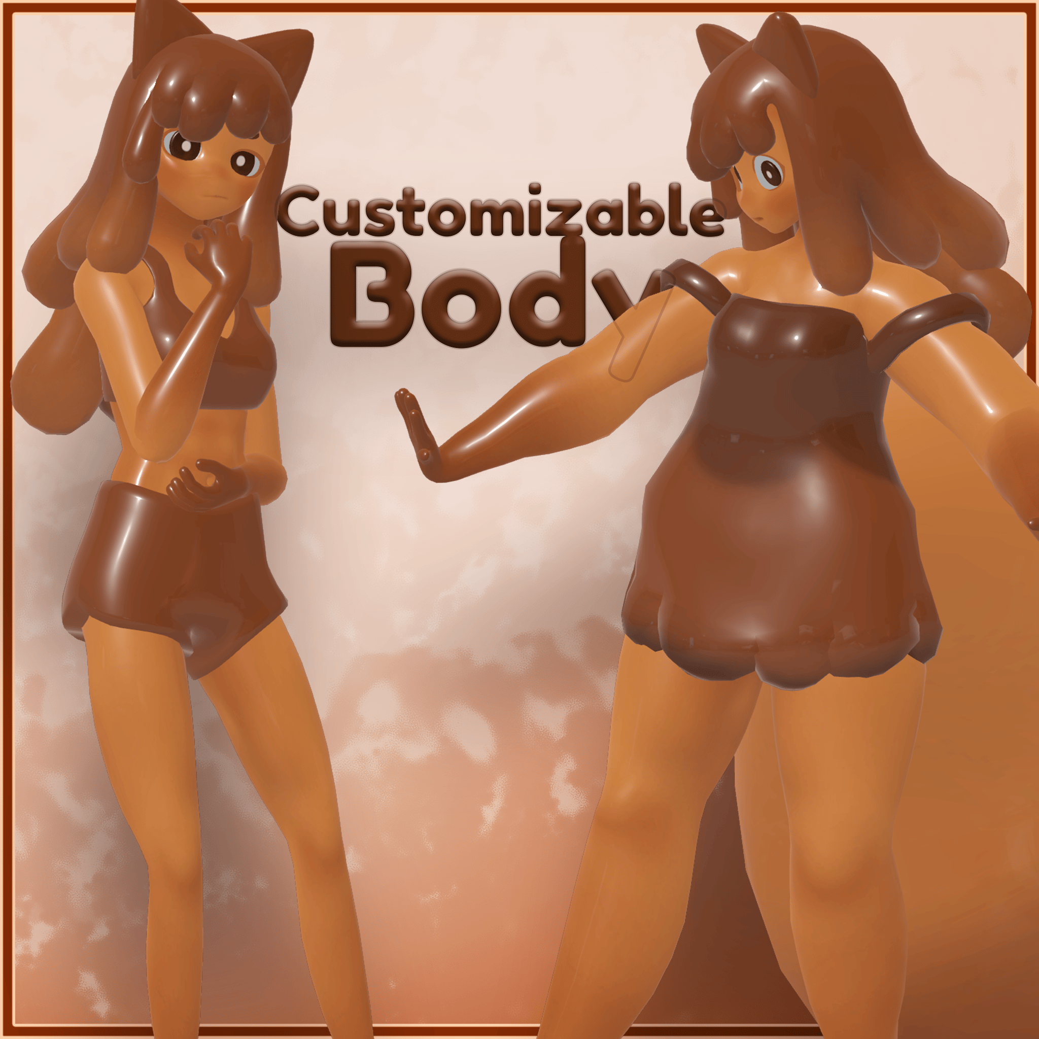 Flan - VRChat Avatar (QuestCompatible, Face Tracking) + Chibi