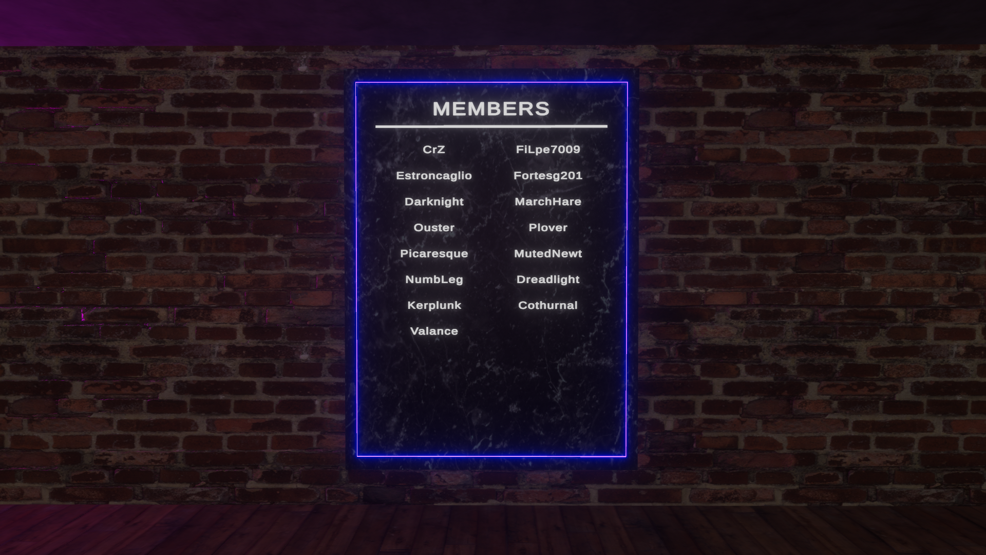 Members/VIP Board