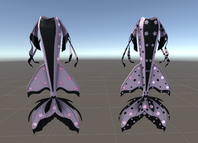 Cherry Blossom Retextures for the Nymari Mermaid Tail