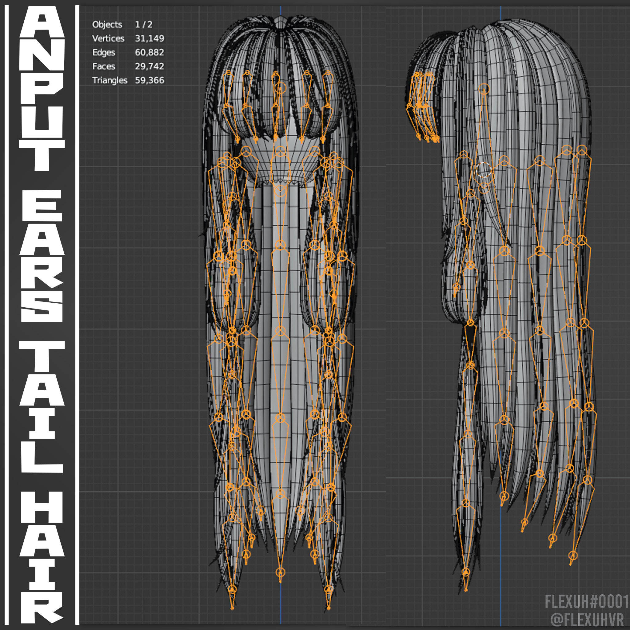 Anput's Hair Ears & Tail