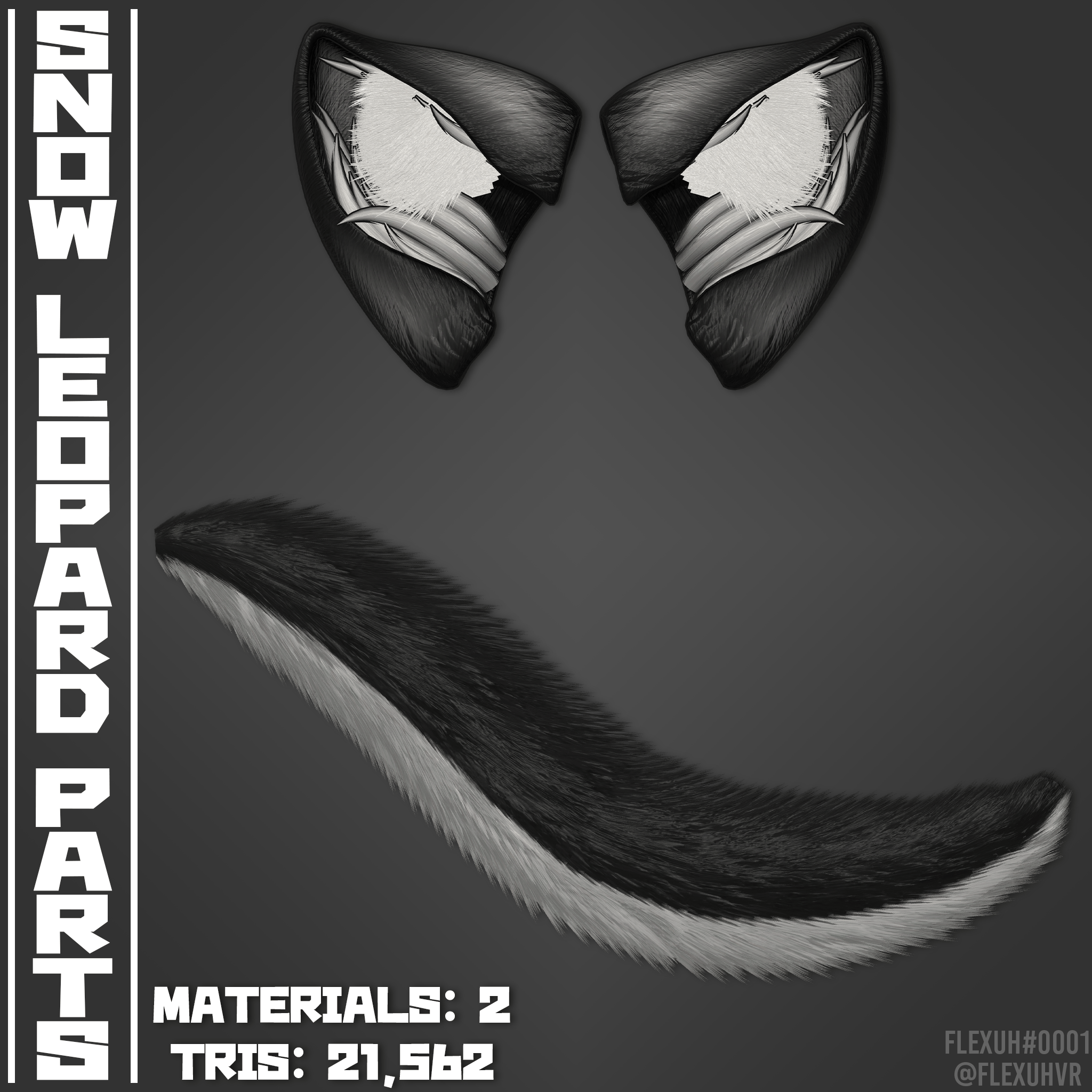 Snow Leopard Ears & Tail