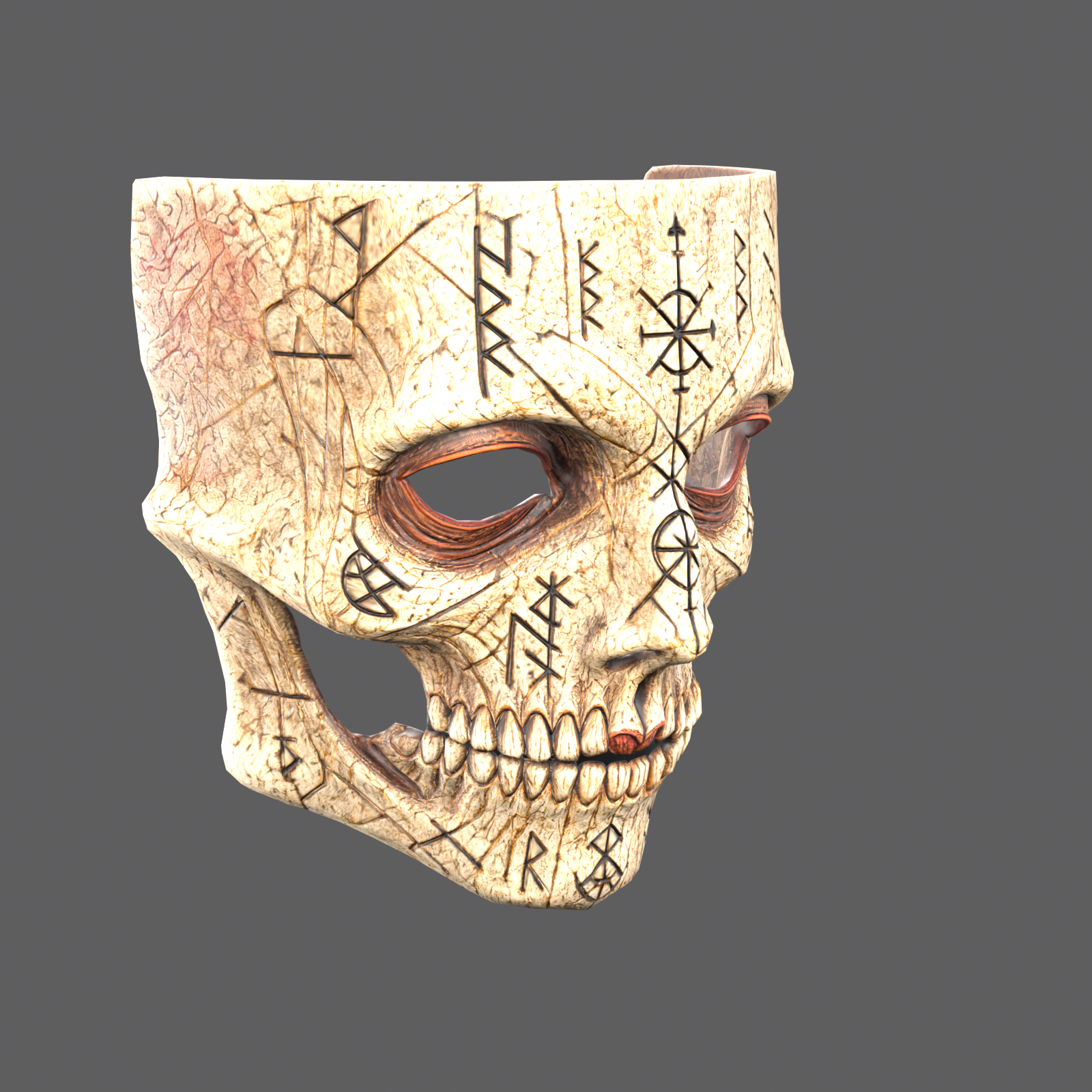 Runeskull VR – Carved Bone Skull Mask (PC + Quest)