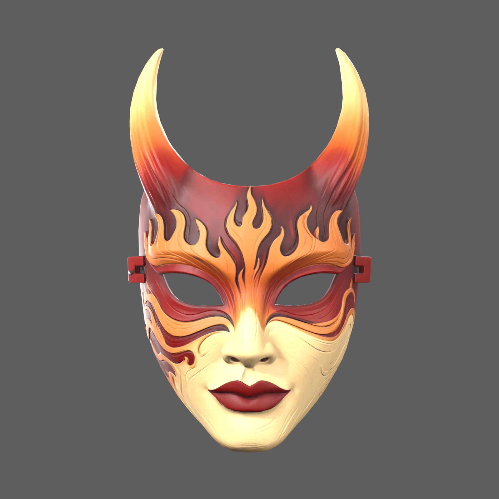 Fire Oni VR – Flame-horned Oni Mask (PC + Quest)