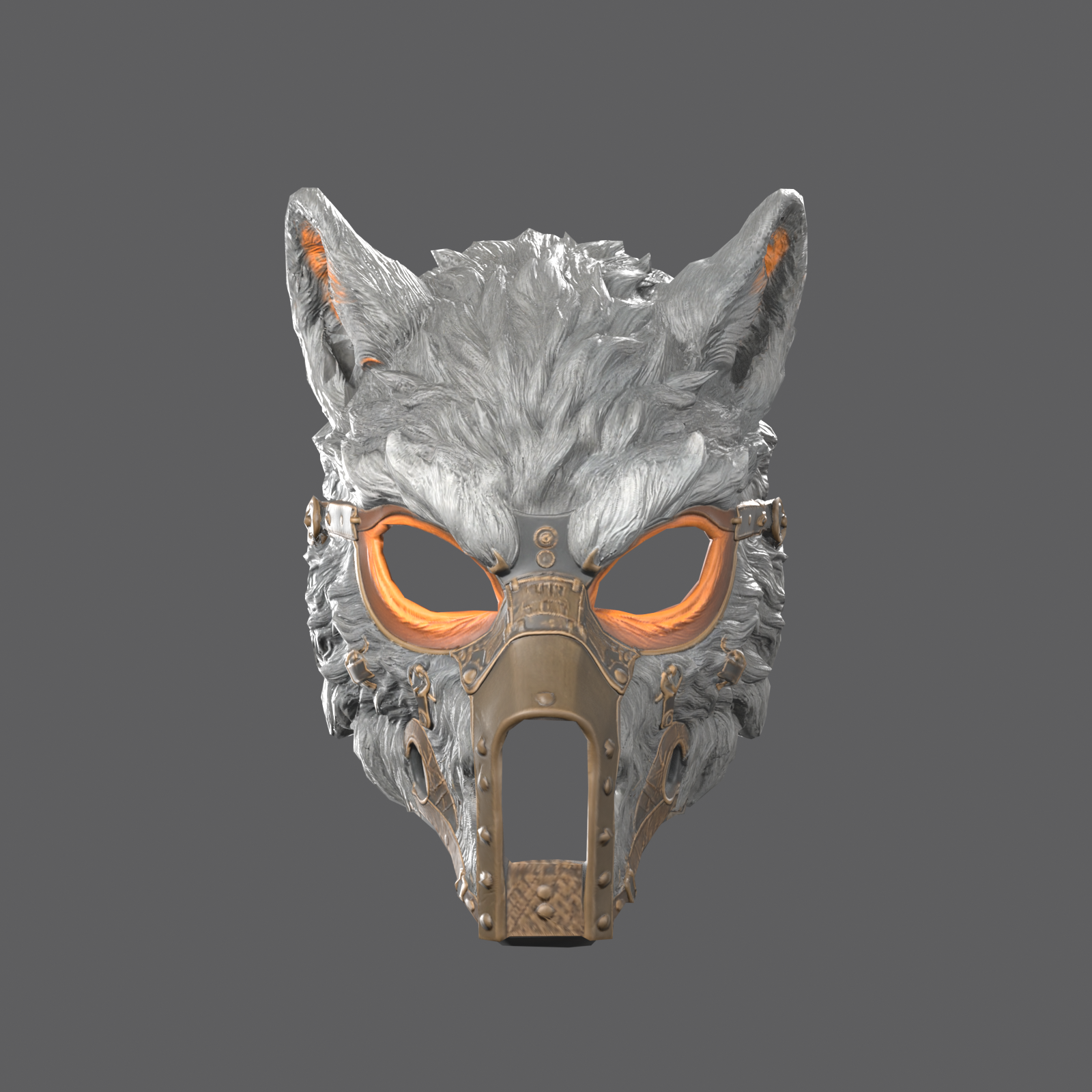 Steampunk Werewolf VR – Steampunk Werewolf Mask with Brass Muzzle (PC + Quest)