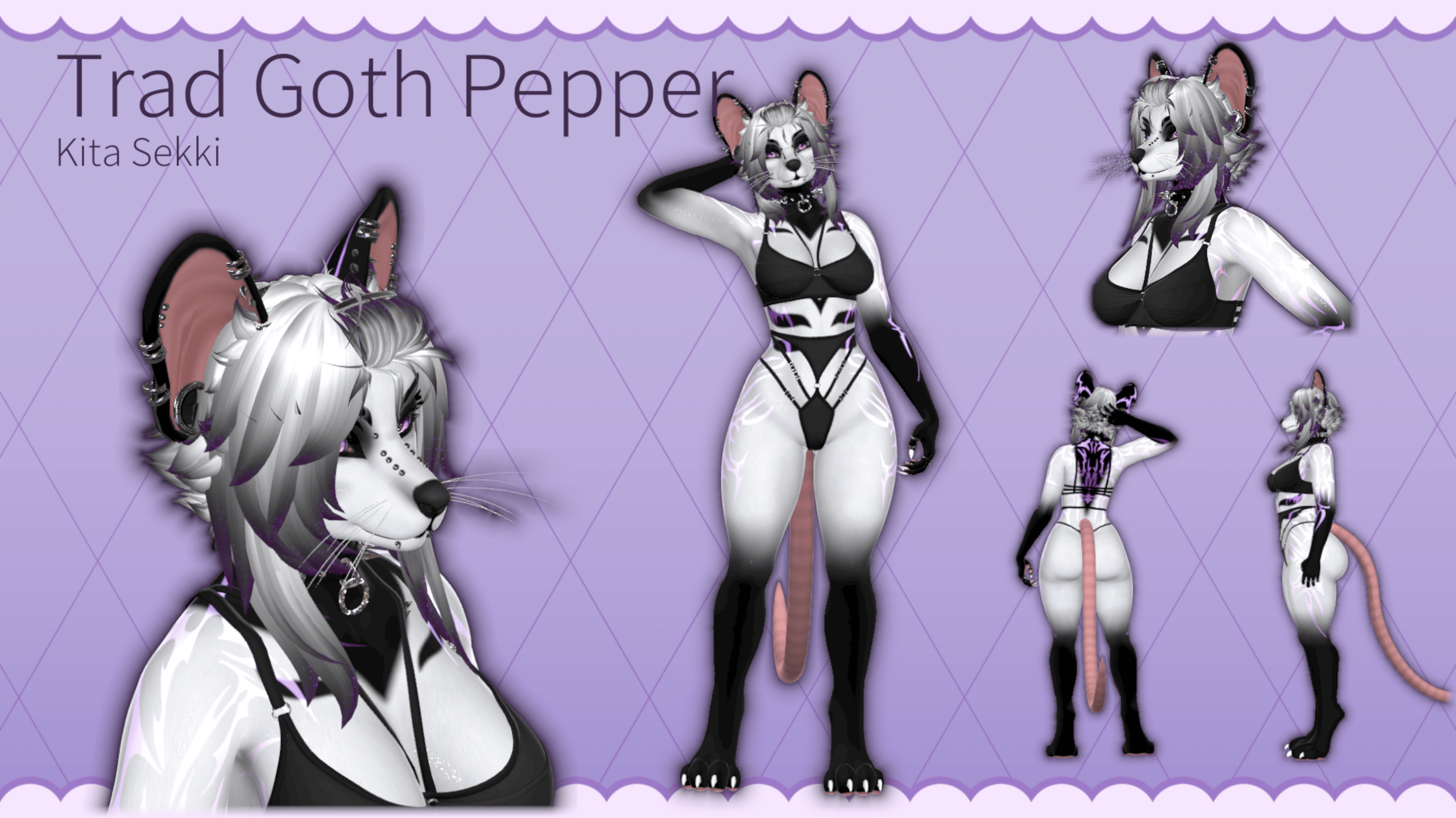 Trad Goth Pepper- Foxipaws Texture