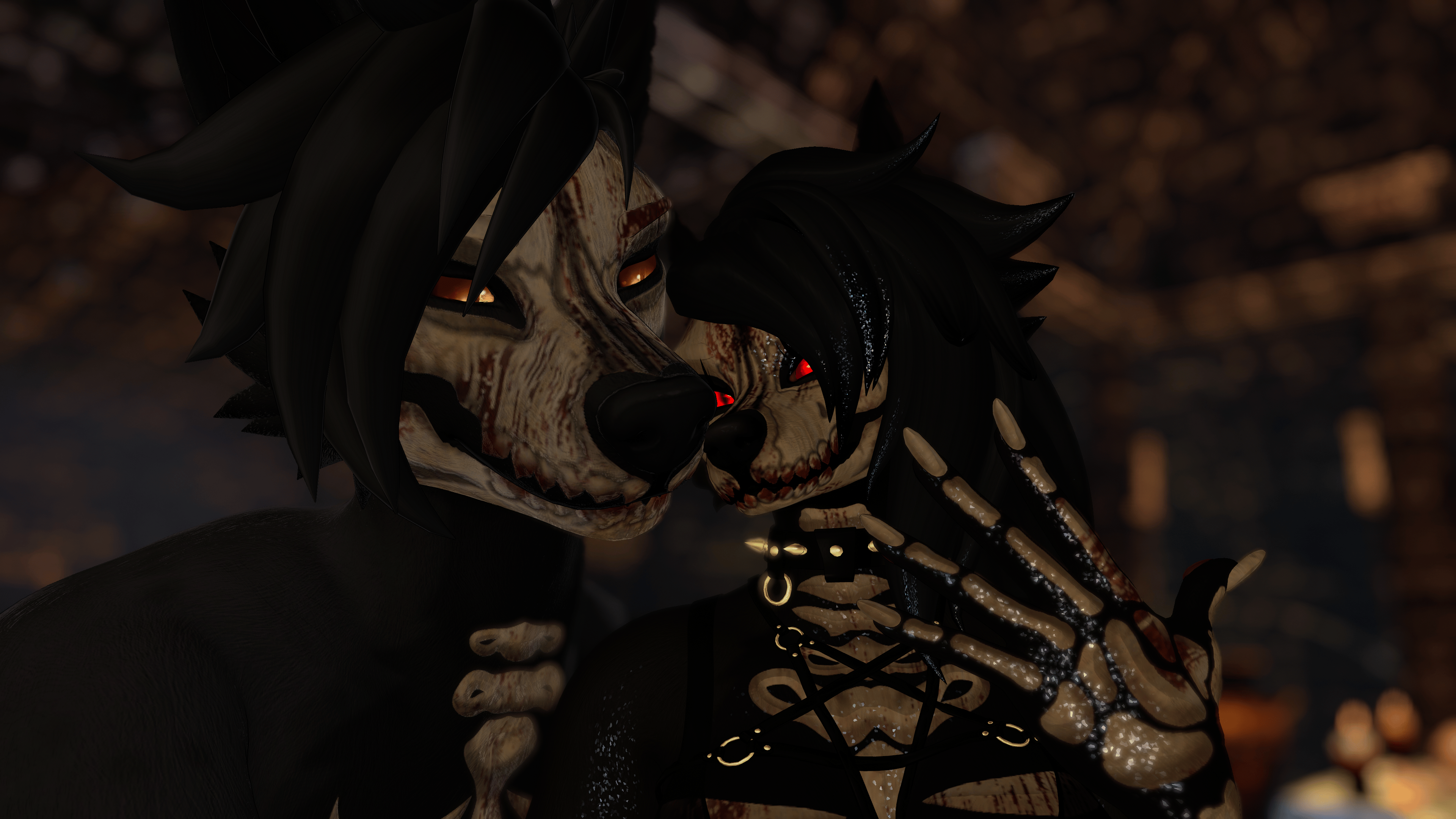 Skull Dog Couple's Pack Aurora and Dante - Foxipaws Texture