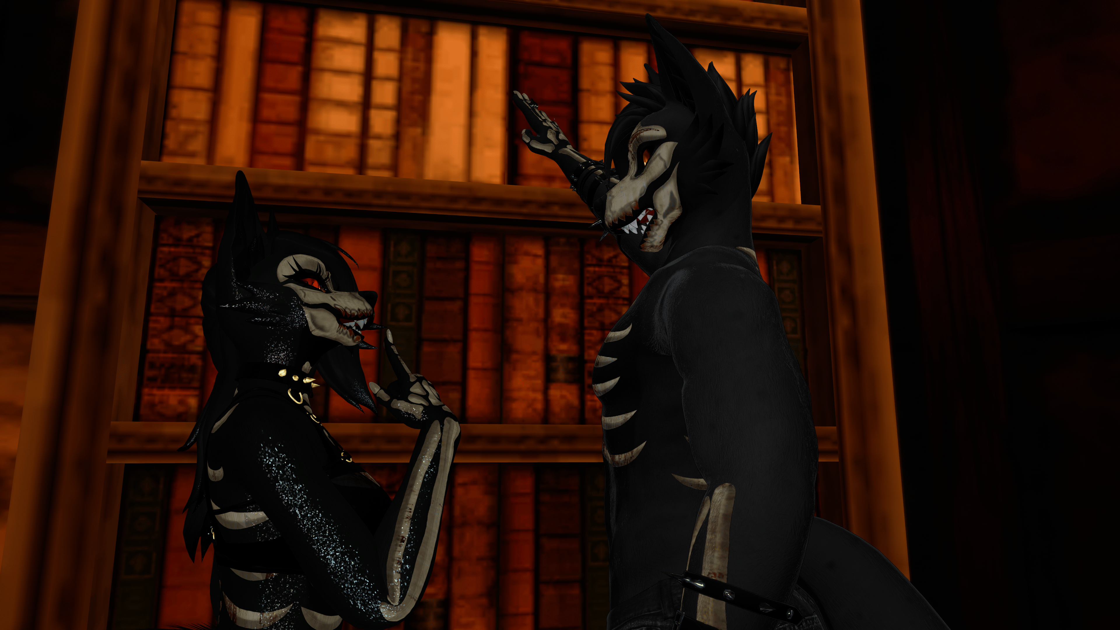 Skull Dog Couple's Pack Aurora and Dante - Foxipaws Texture