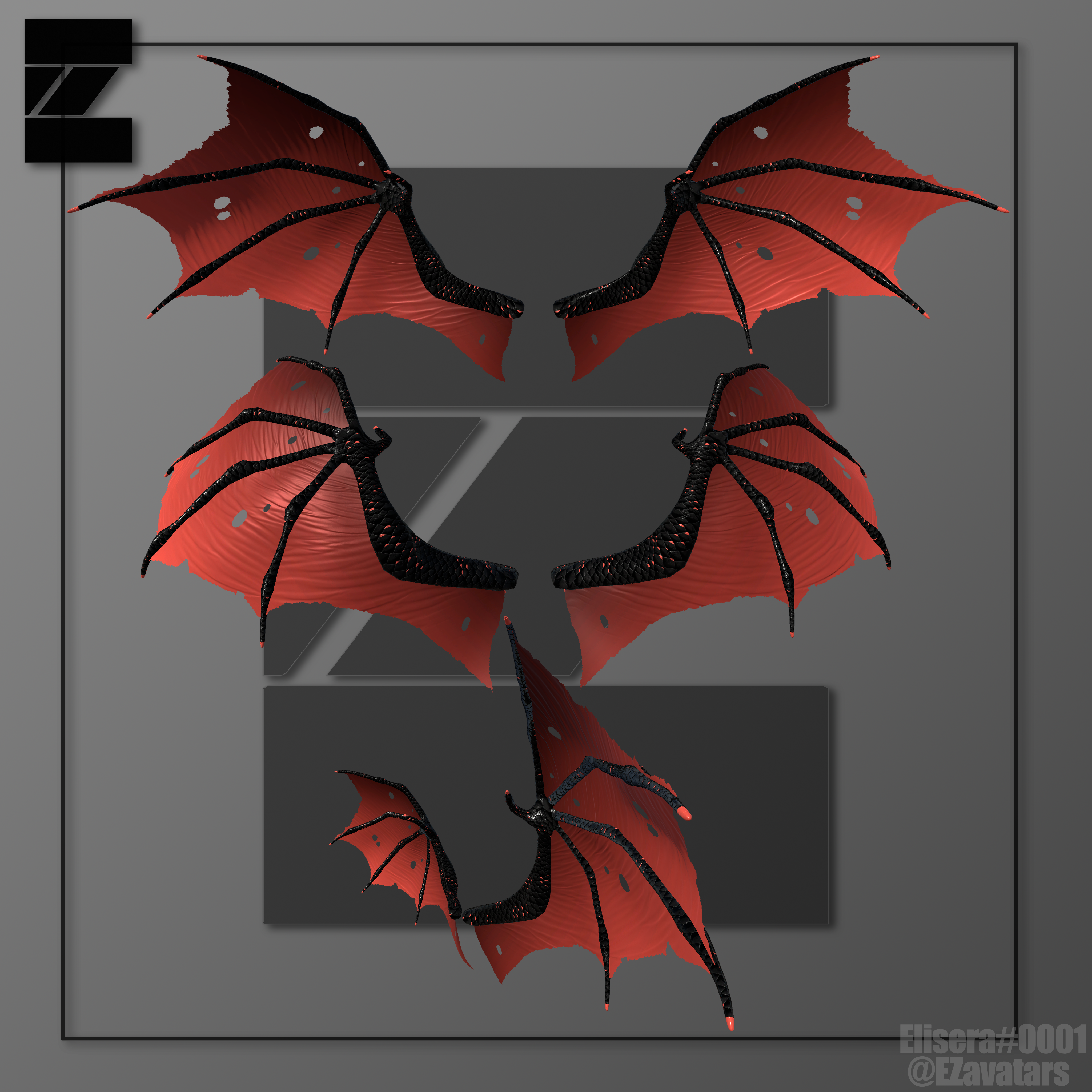 DigiDragon Wings Horns and Tail Bundle