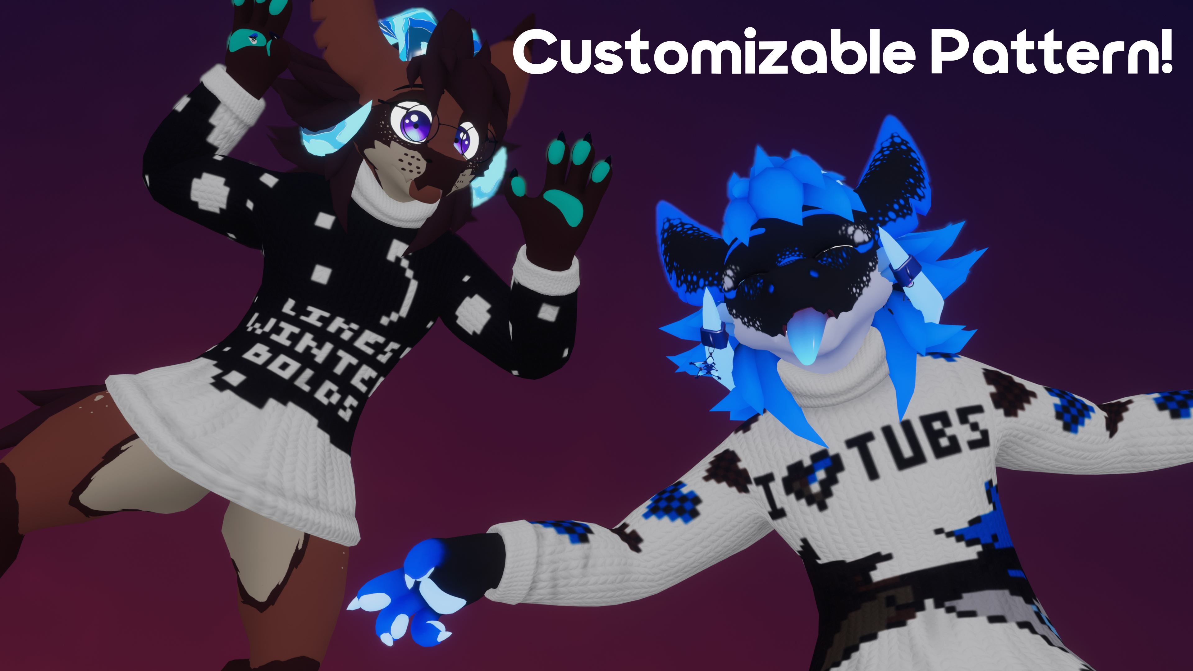 Knitted Sweater for Winterbold - Customizable VRChat Clothes - ItsGuusy