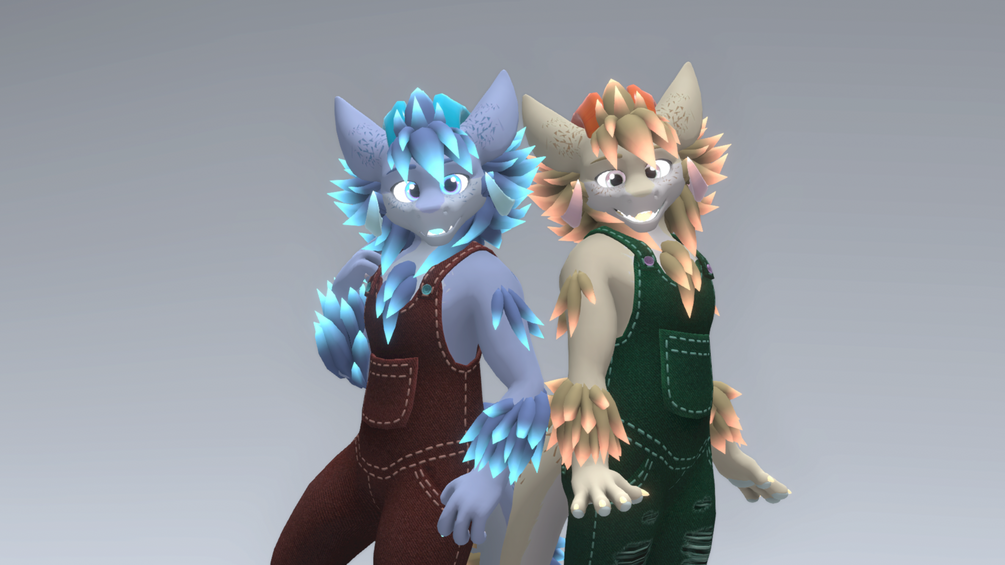 Overalls For Winterbold - VRChat Ripped & Patched Denim Avatar Clothing - ItsGuusy