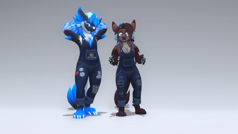 Overalls For Winterbold - VRChat Ripped & Patched Denim Avatar Clothing - ItsGuusy