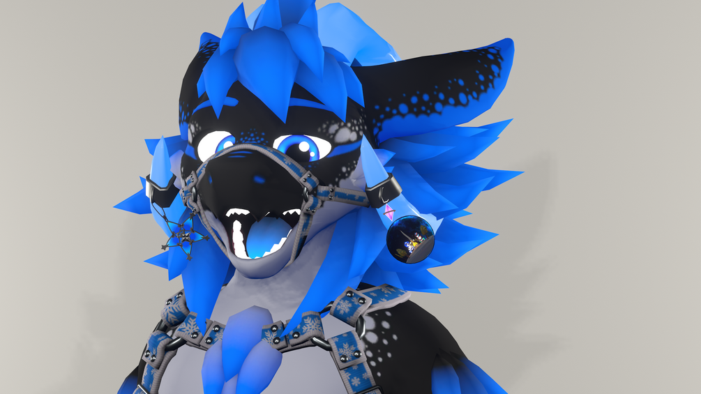 Harness and Muzzle for Winterbold - AudioLink VRChat Avatar Climbing Harness Ravewear - ItsGuusy