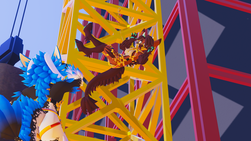 Harness and Muzzle for Winterbold - AudioLink VRChat Avatar Climbing Harness Ravewear - ItsGuusy