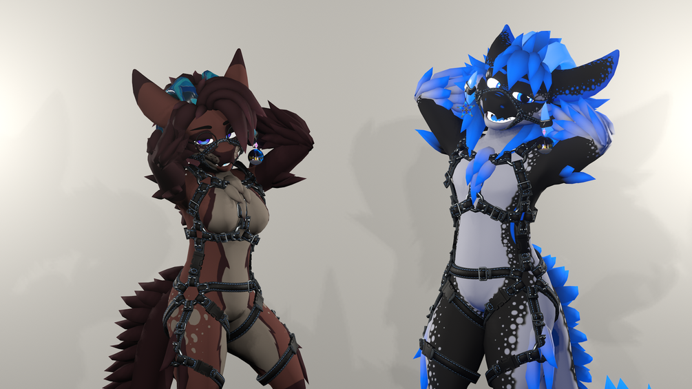 Harness and Muzzle for Winterbold - AudioLink VRChat Avatar Climbing Harness Ravewear - ItsGuusy