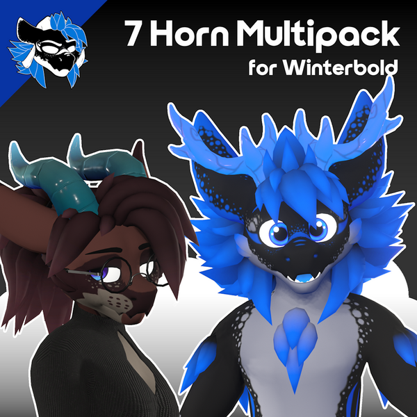 Horn Pack for Winterbold - VRChat Avatar Dragon Deer Bull Horn Multipack - ItsGuusy