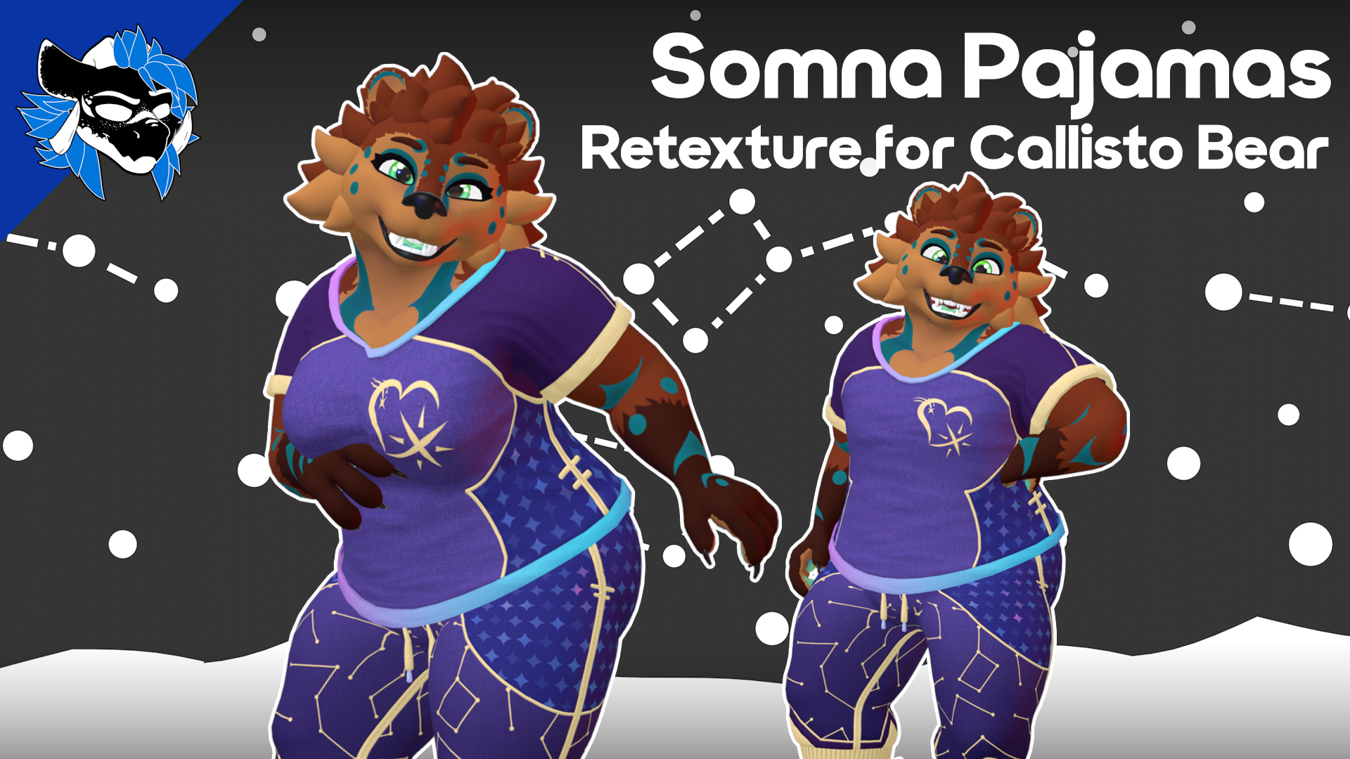 Furality Somna Pajamas Retexture for Callisto Bear - Cozy AudioLink Pajamas Base Clothing Retexture - ItsGuusy