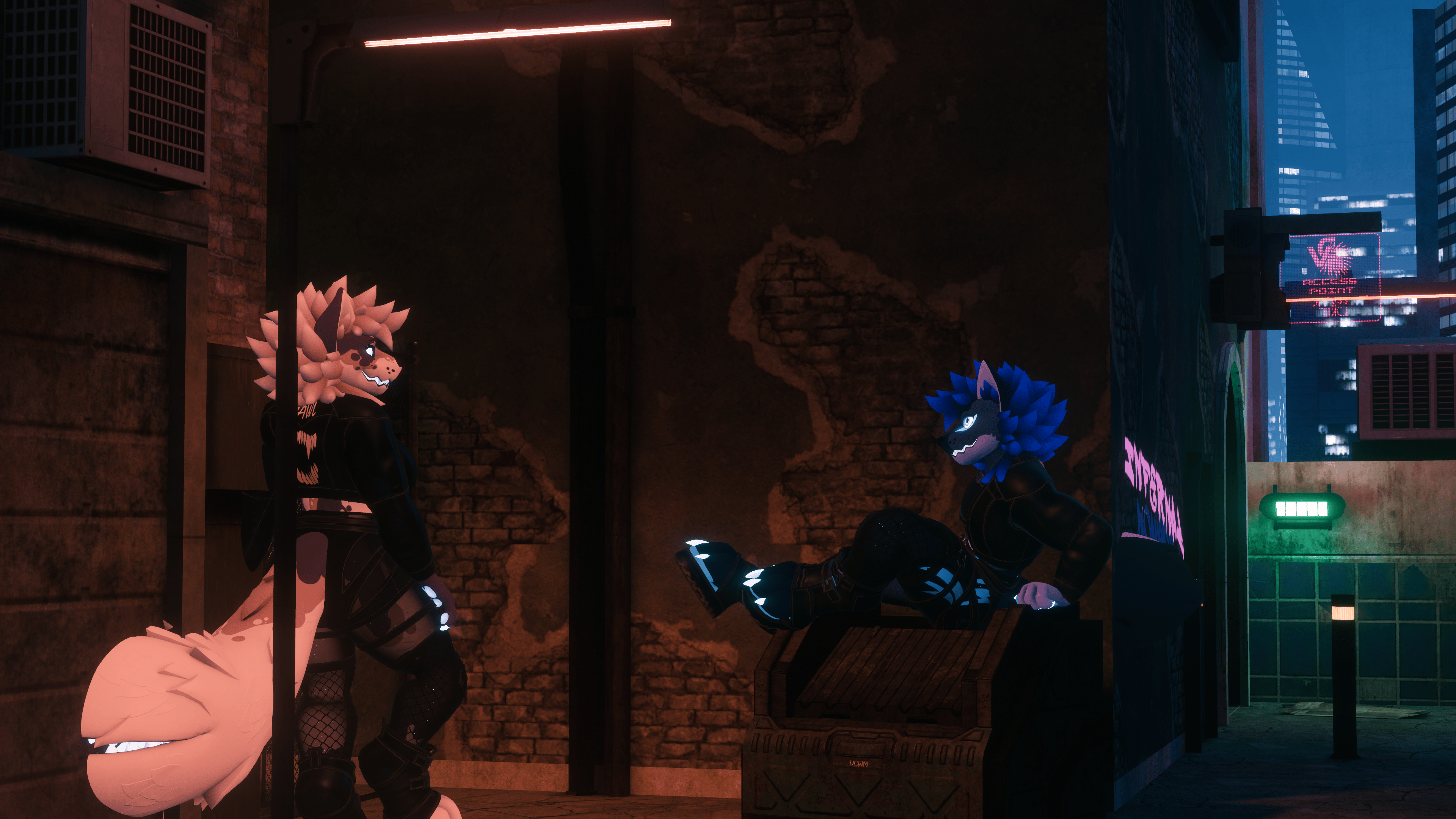 TechTrash Outfit for Mawlamute - VRChat Goth Boots and Leather Jacket Clothing - ItsGuusy