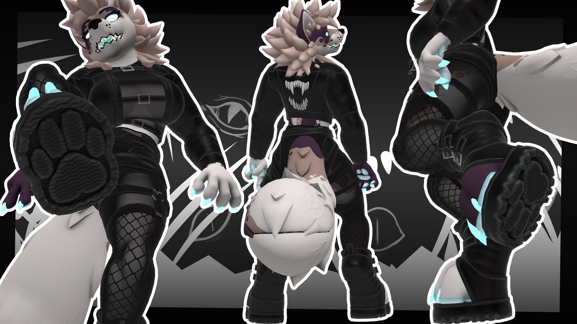 TechTrash Outfit for Mawlamute - VRChat Goth Boots and Leather Jacket Clothing - ItsGuusy