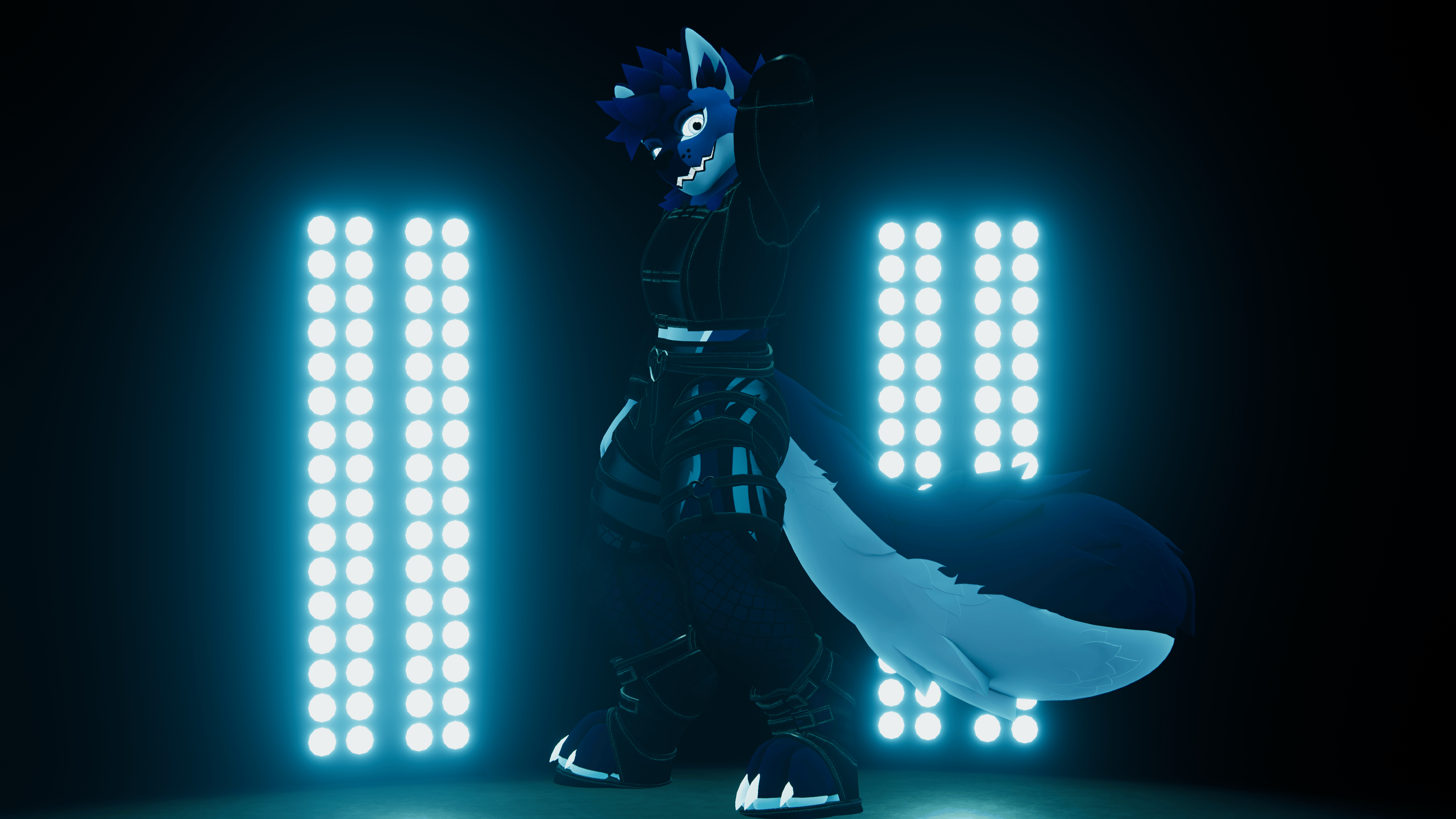 TechTrash Outfit for Mawlamute - VRChat Goth Boots and Leather Jacket Clothing - ItsGuusy