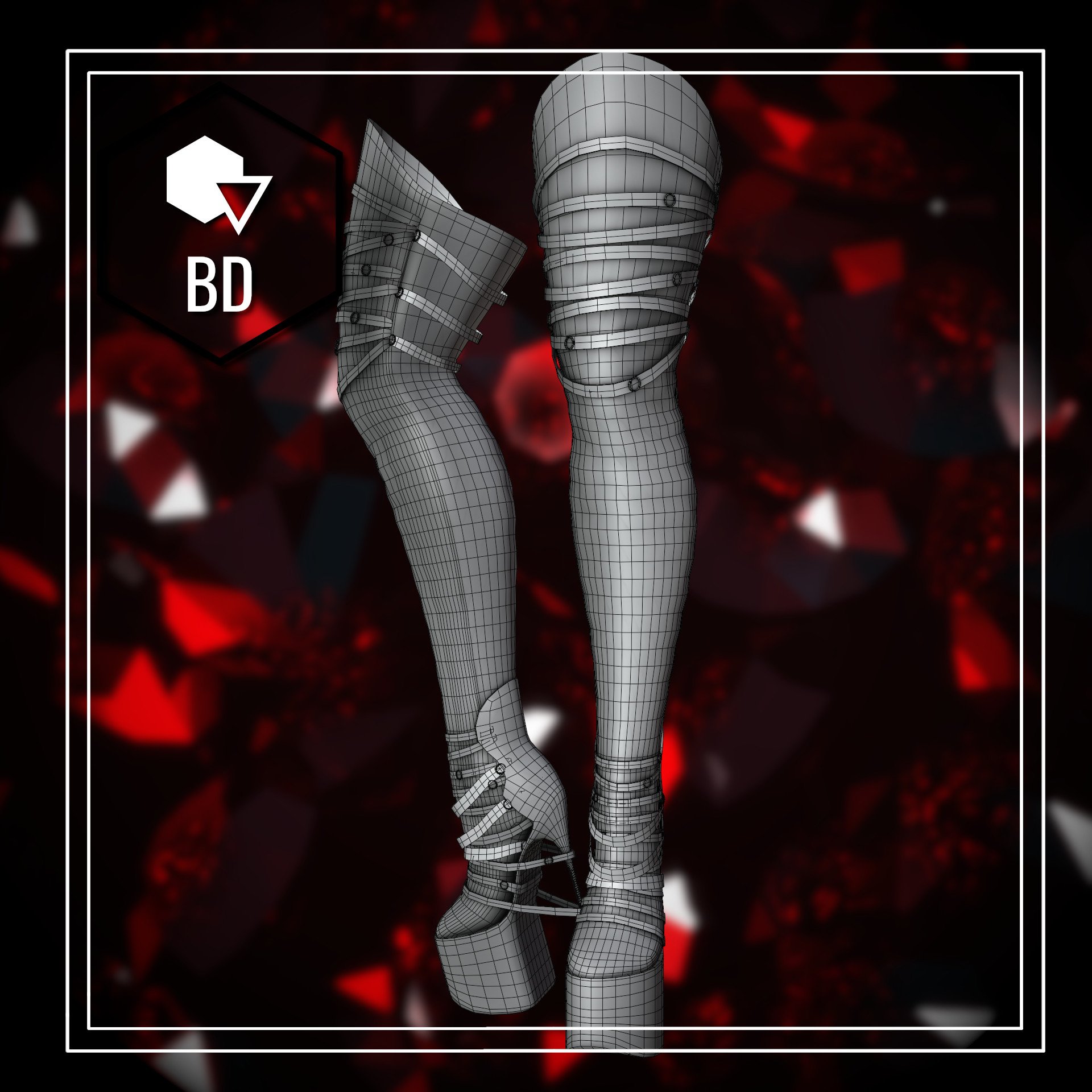 Leather Thigh-high platforms
