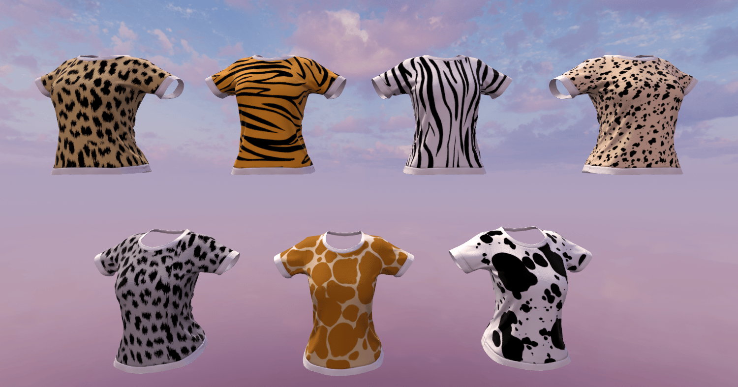 Animal Print T-Shirt Textures - Winterpaw FemCanine (Free)