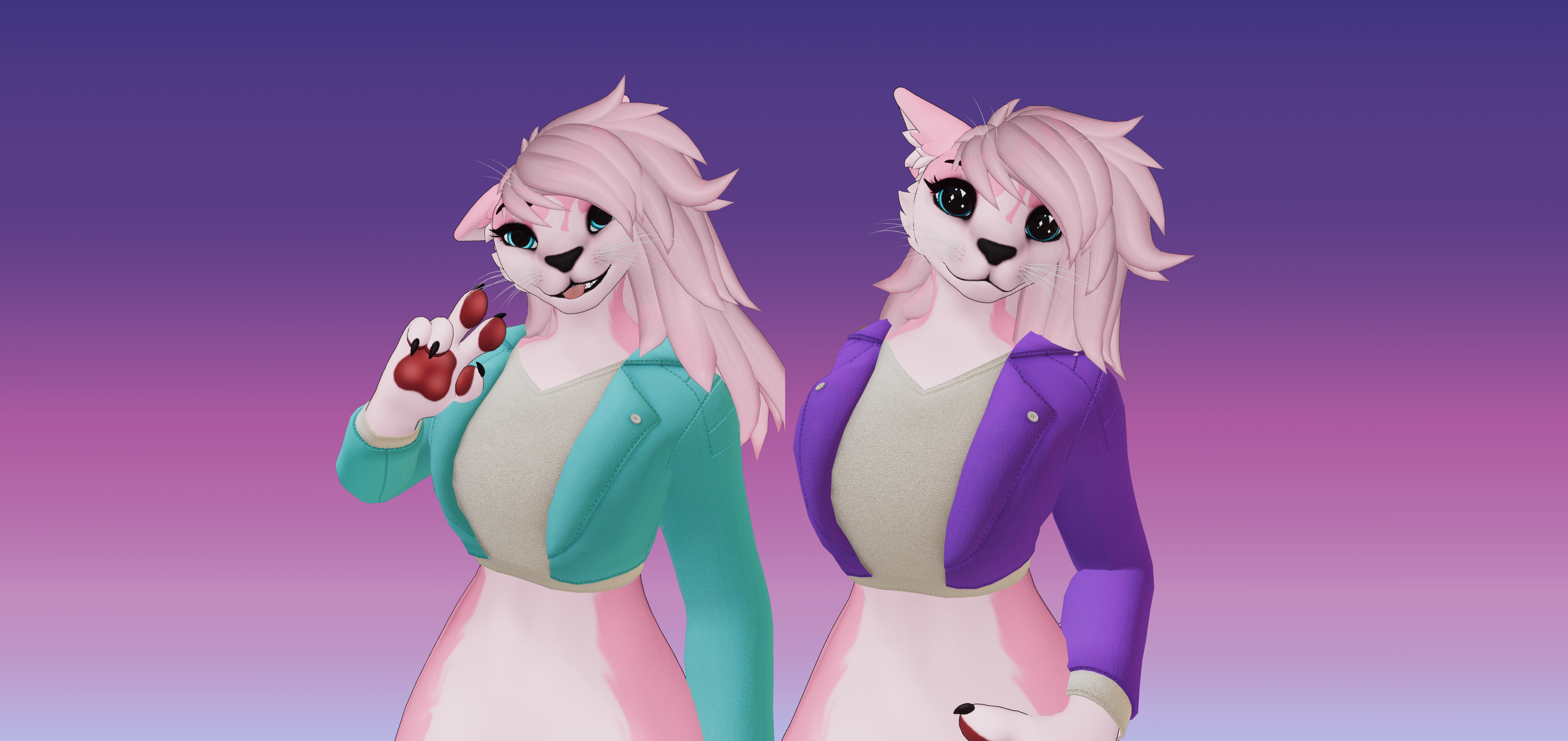 Crop Leather Jacket/Vest - Winterpaw Feline