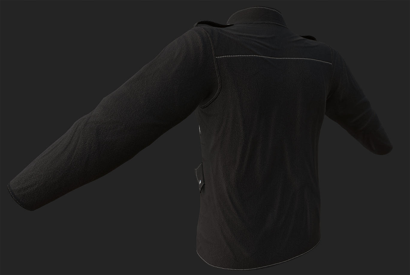 Patched Black Military Jacket