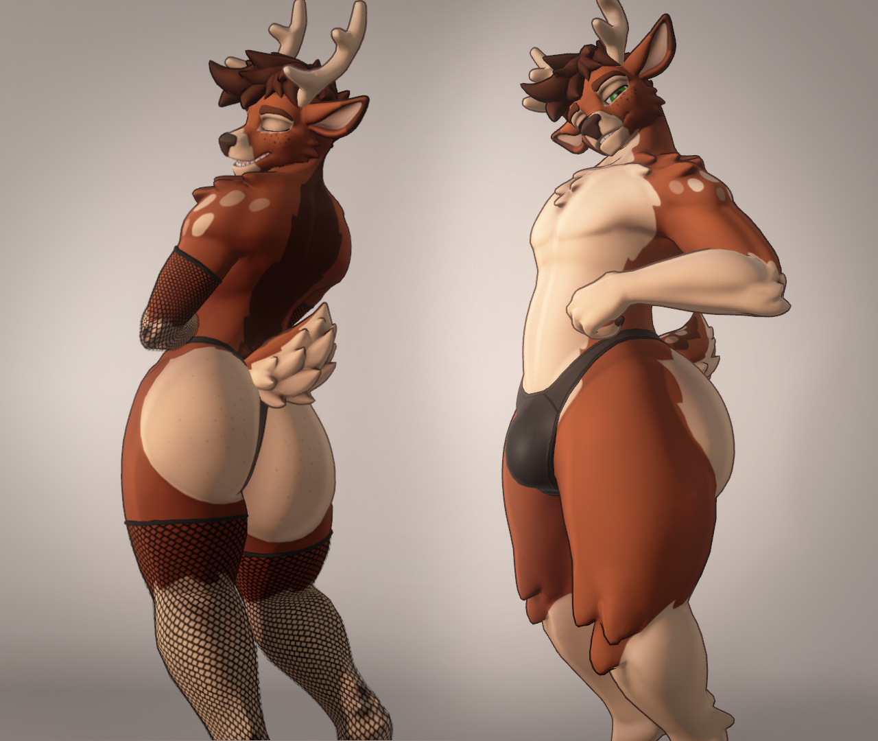 Thicc Deer - Avatar base - PC/quest - VRCFT