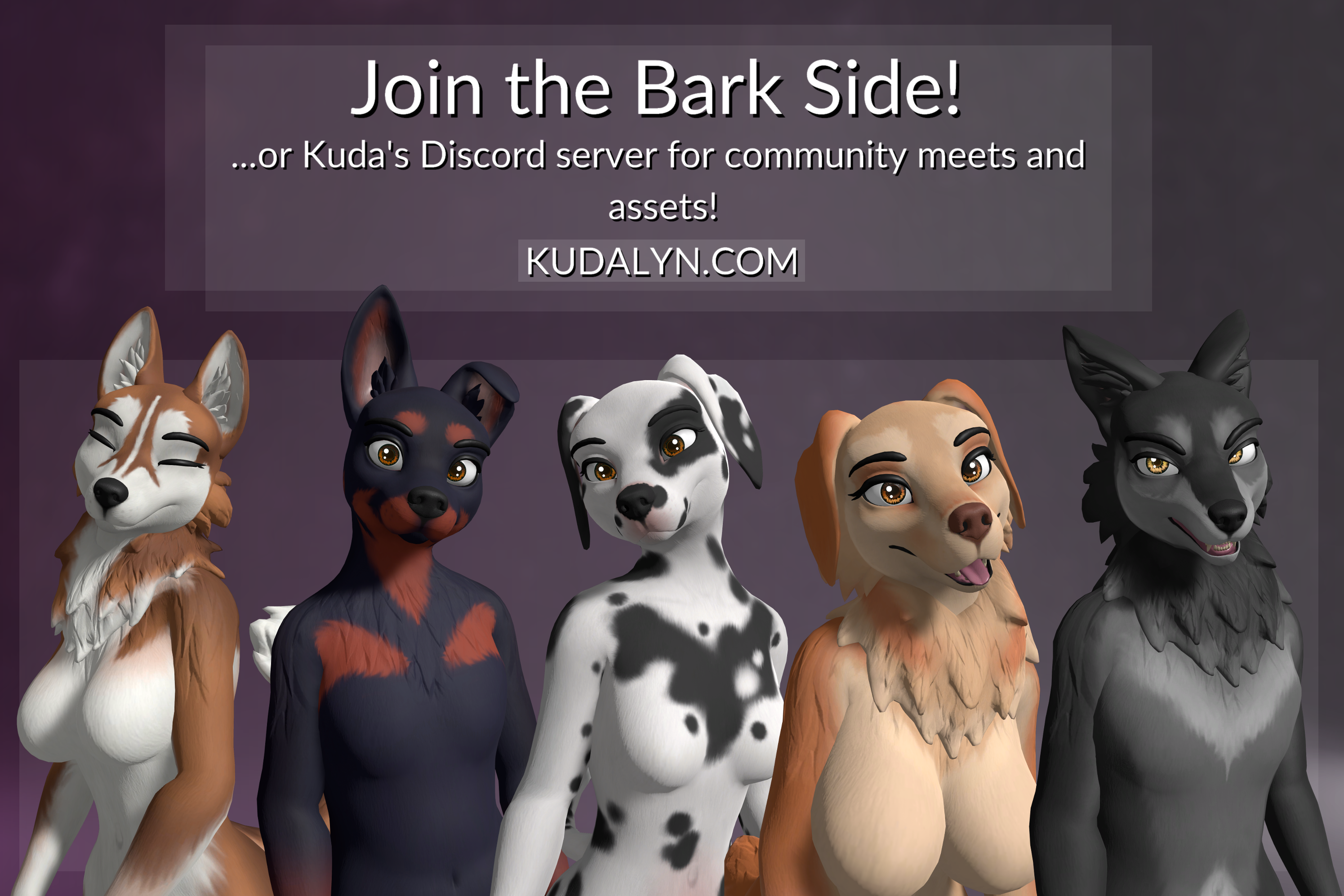 Kuda's Canines 2.0 - Model and VRC Avatar pack