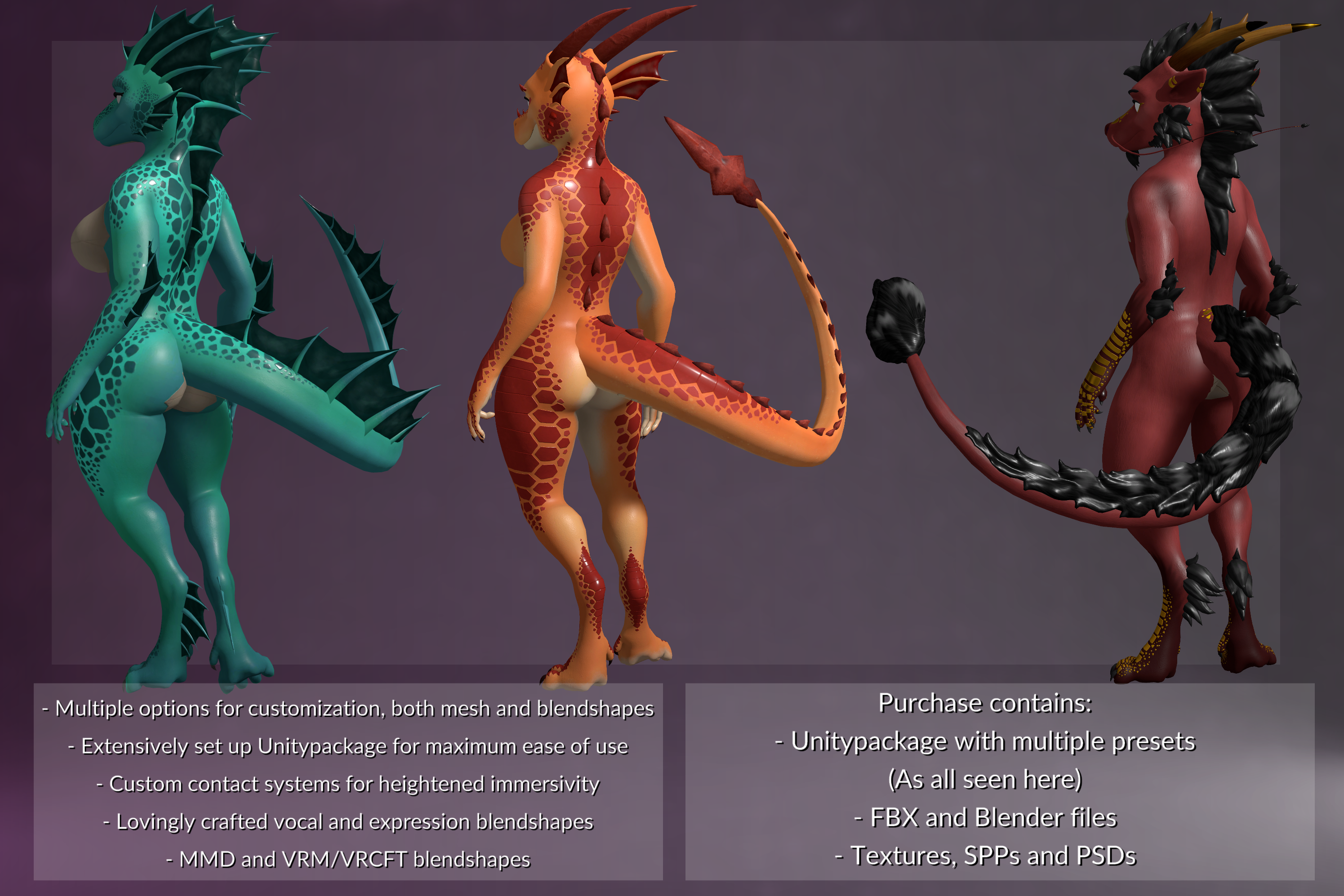 Kuda's Dragons - Model and VRC Avatar Pack