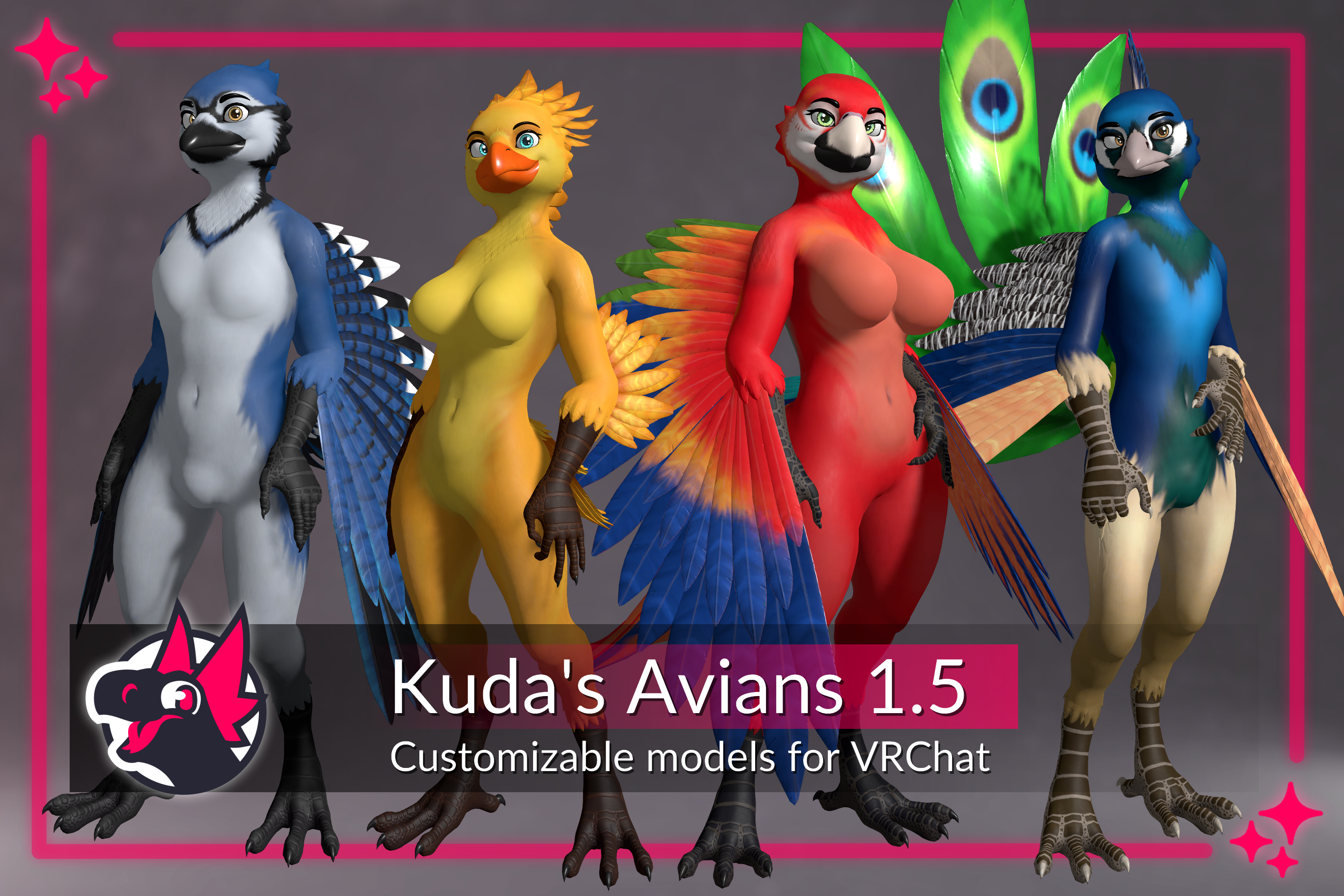 Kuda's Avians - Model and VRC Avatar pack
