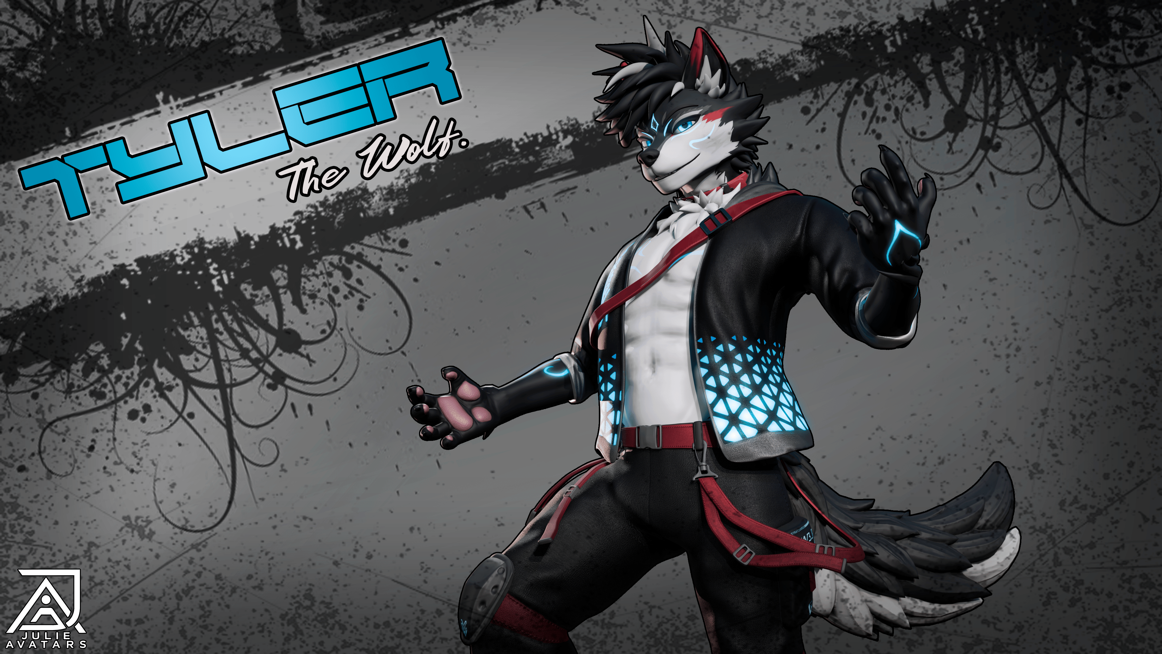 Tyler the Wolf (Vrchat Avatar, Face Tracking and Quest)