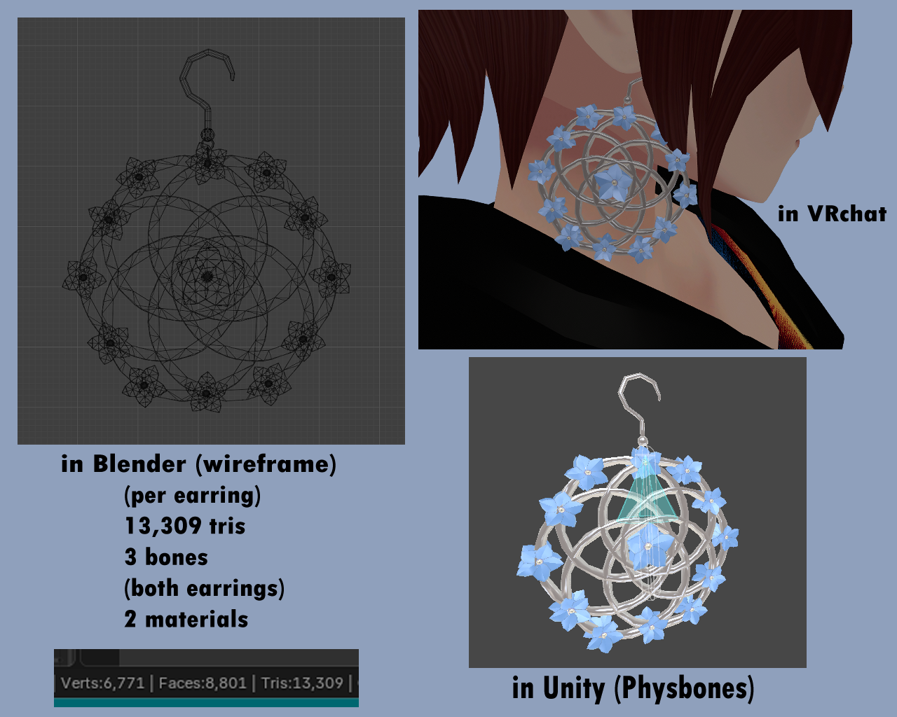 ceroshiro's flower earrings