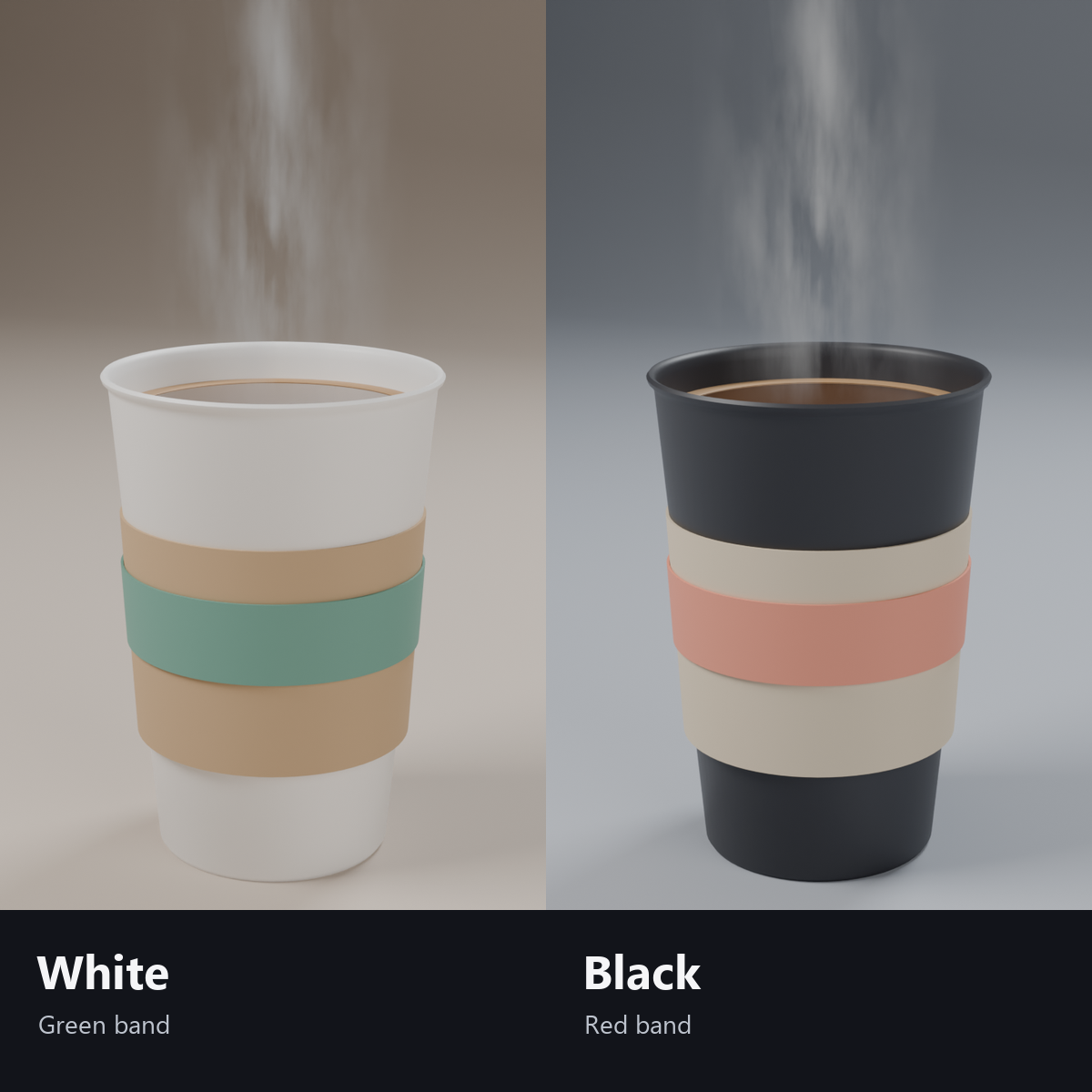Takeout Coffee with Rising Steam - 2 Colors | VRChat
