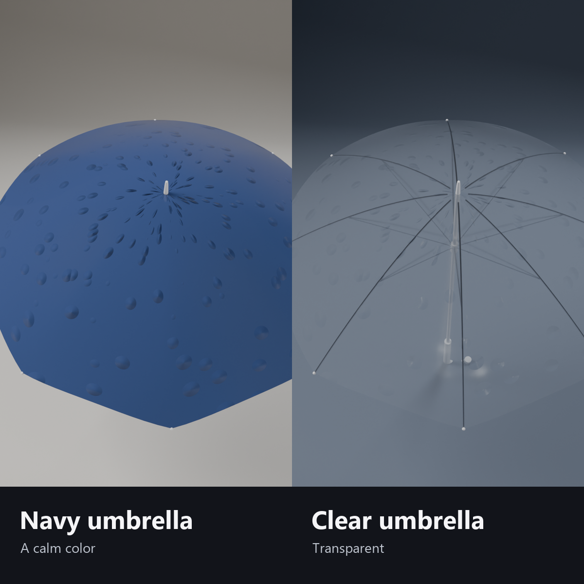 Umbrella with Running Raindrops - Open/Close from the Menu | VRChat
