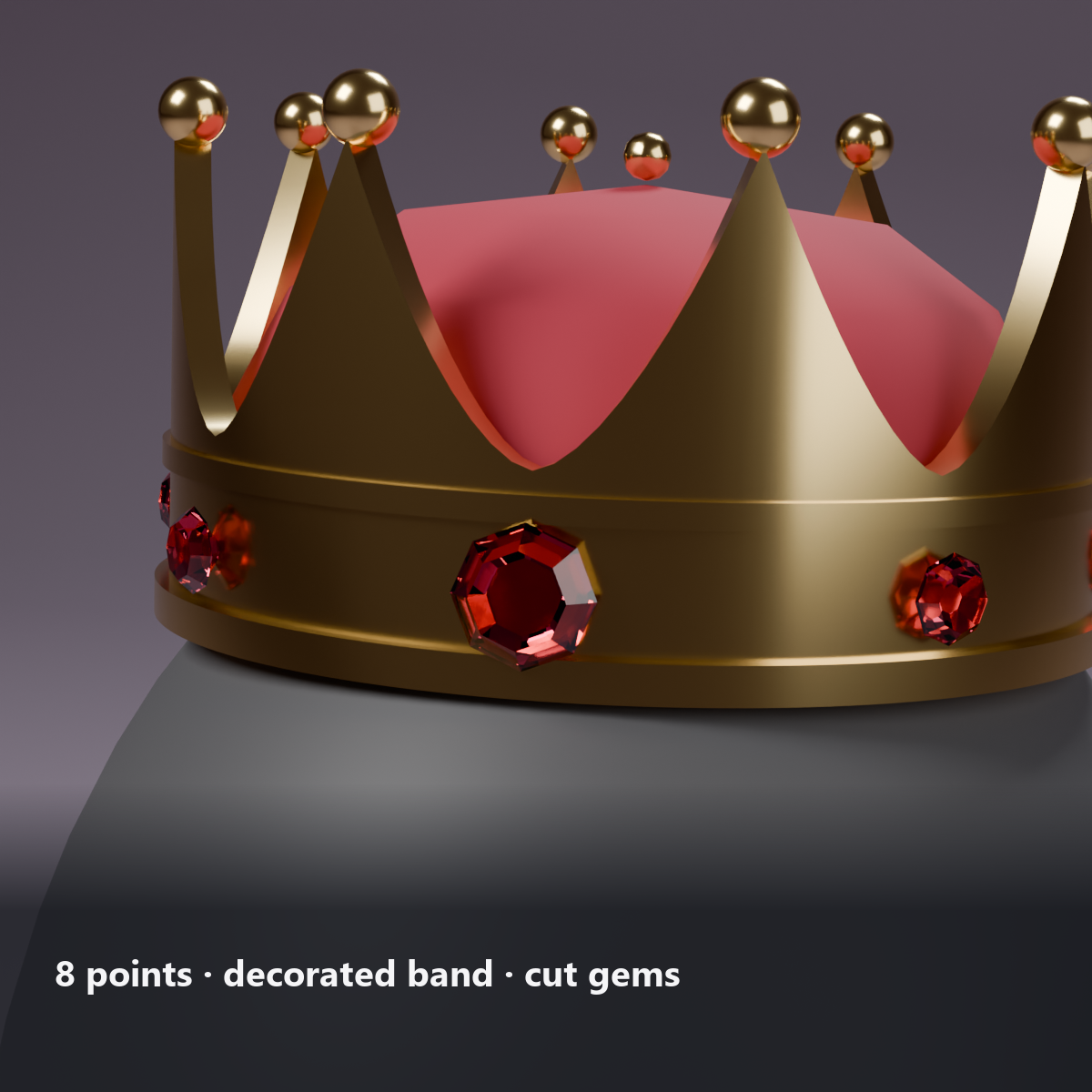 Crown with Sparkling Gems - Gold / Silver | VRChat