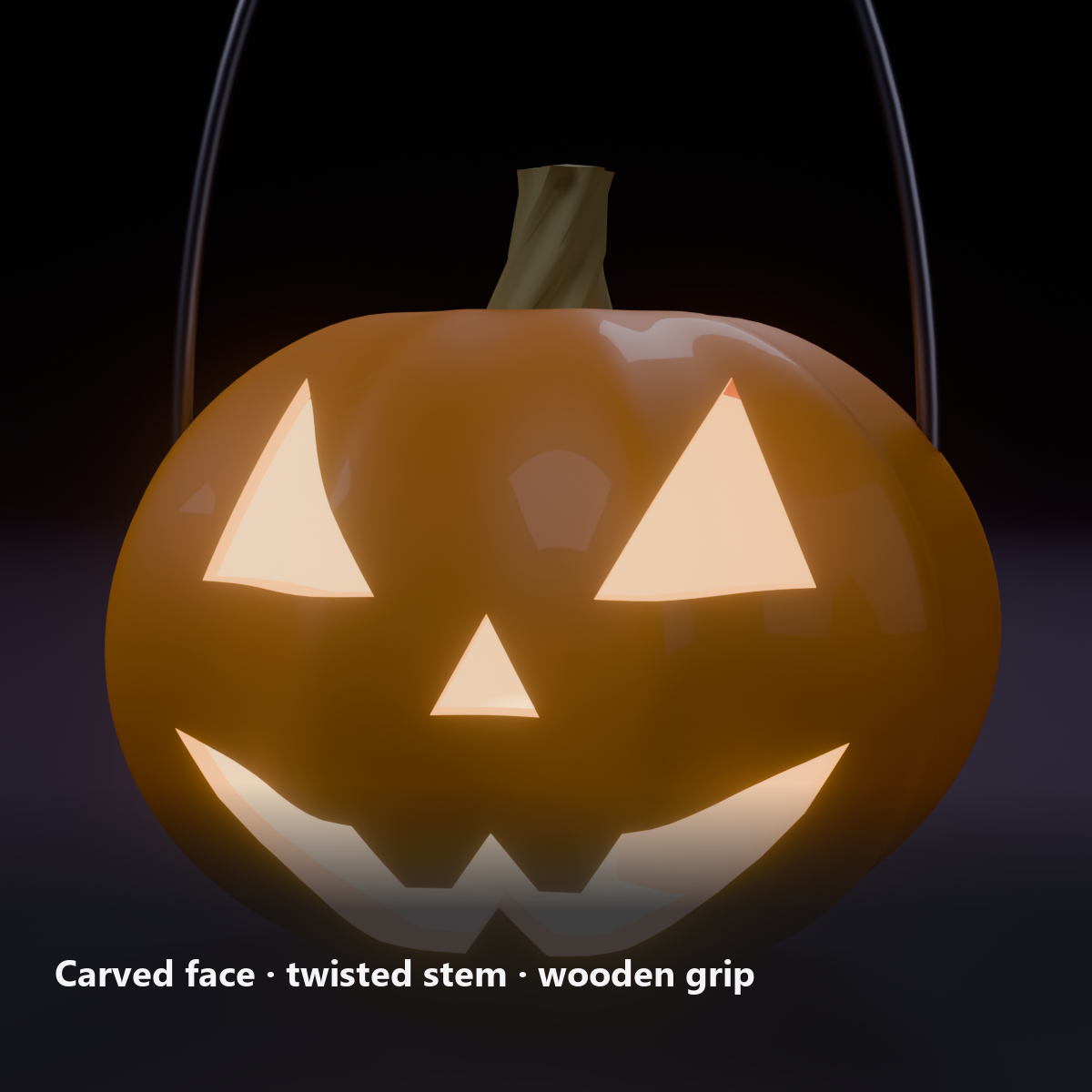 Jack-o'-Lantern with Glowing Face and Flickering Flame | VRChat