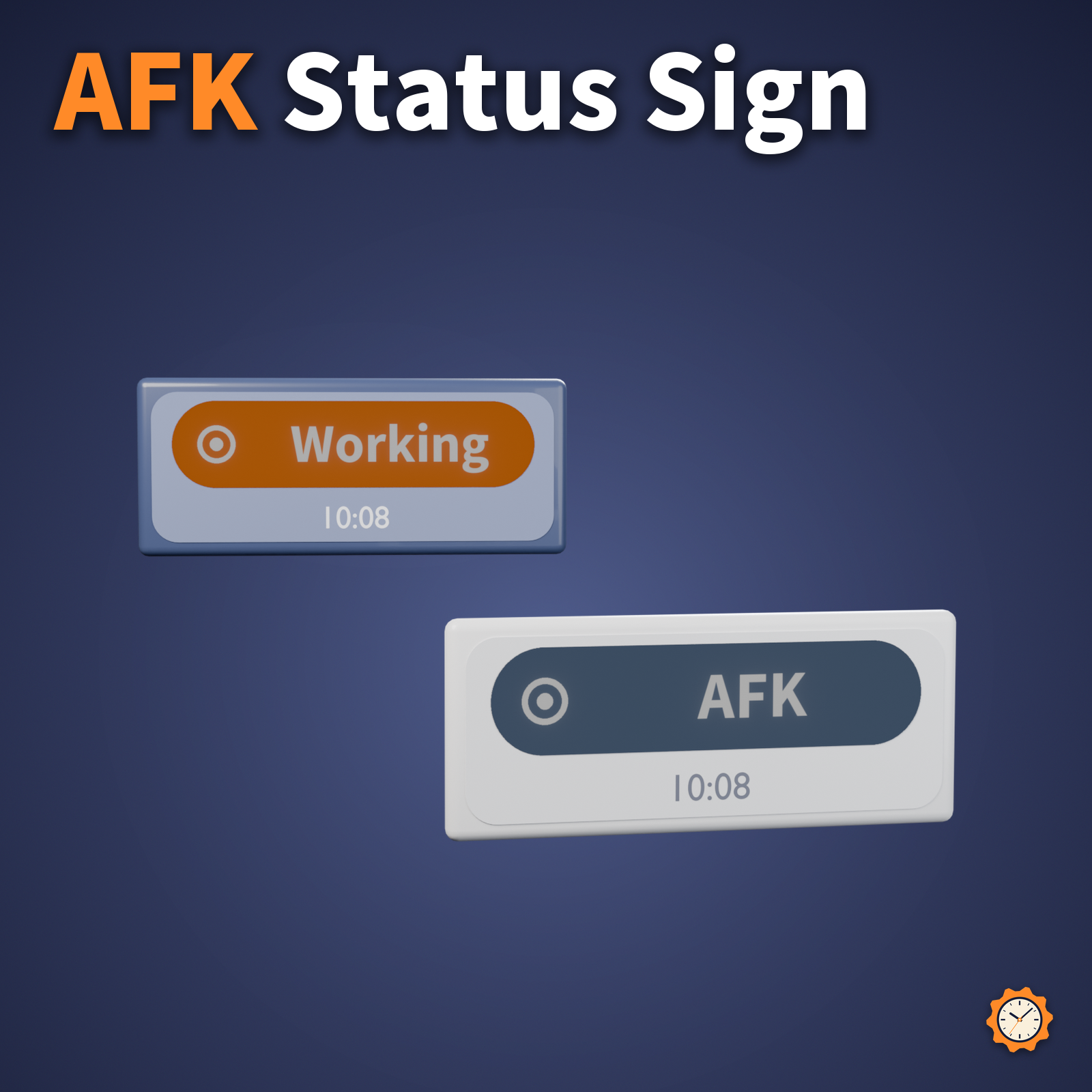Status Sign Above Your Head - 8 Messages (AFK, Working...) + Clock | VRChat