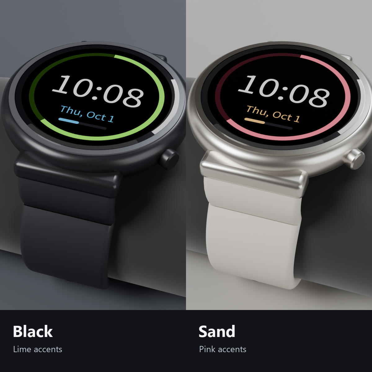 Smartwatch with 4 Switchable Faces - Time, Analog, Date, Heart Rate | VRChat