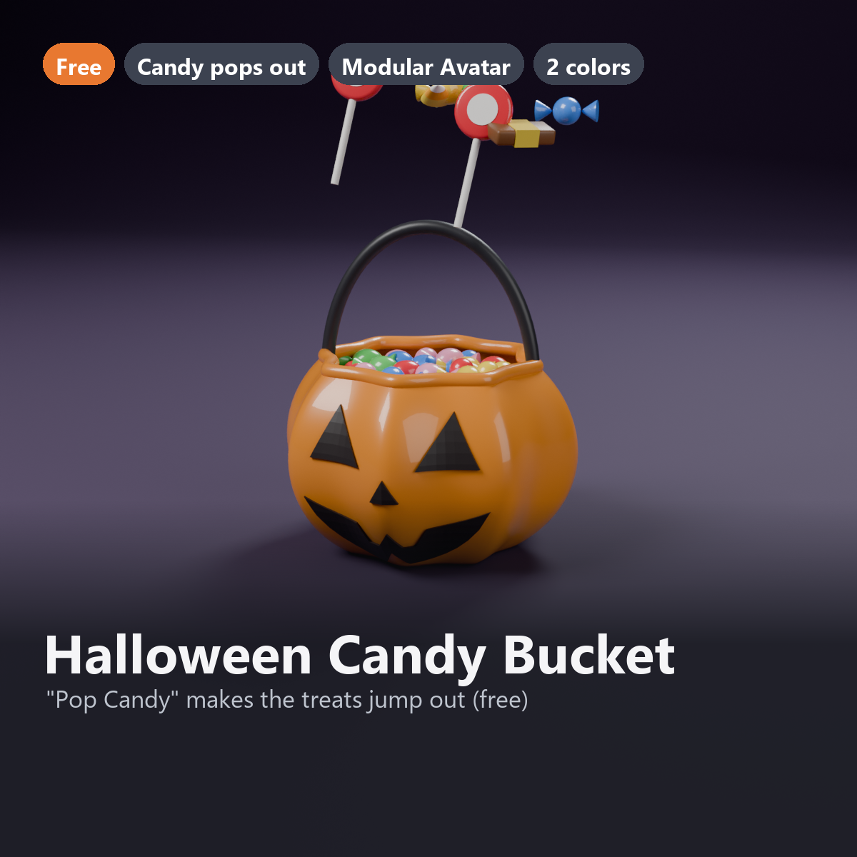 Free Halloween Candy Bucket - Candy Pops Out and Falls Back | VRChat