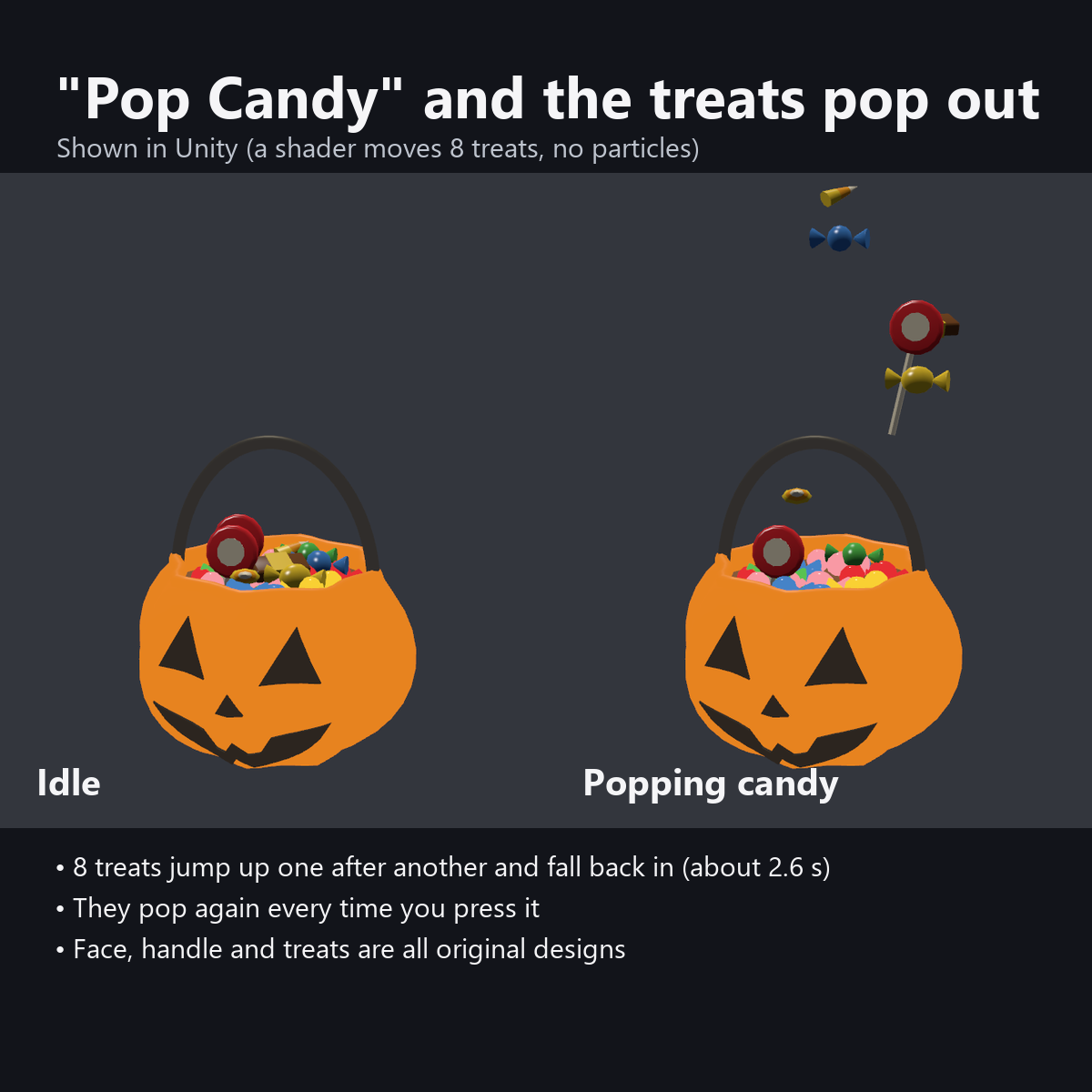 Free Halloween Candy Bucket - Candy Pops Out and Falls Back | VRChat