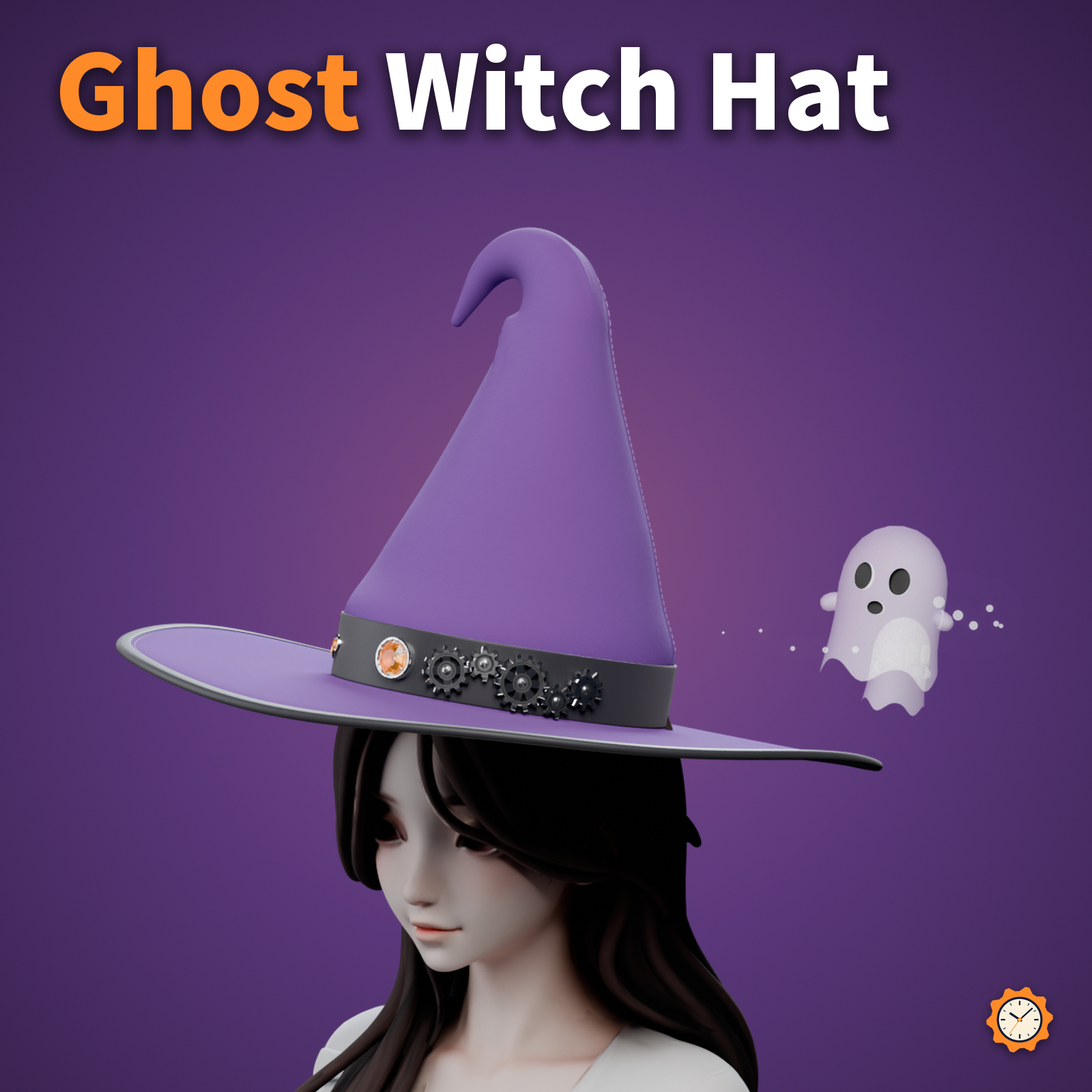 Witch Hat with Turning Gears and Circling Ghosts | VRChat