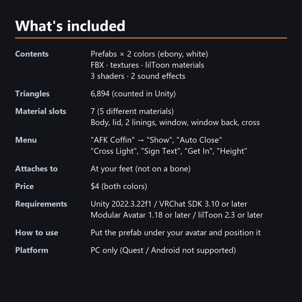 AFK Coffin - Closes Automatically When You Go AFK, Away Timer | VRChat