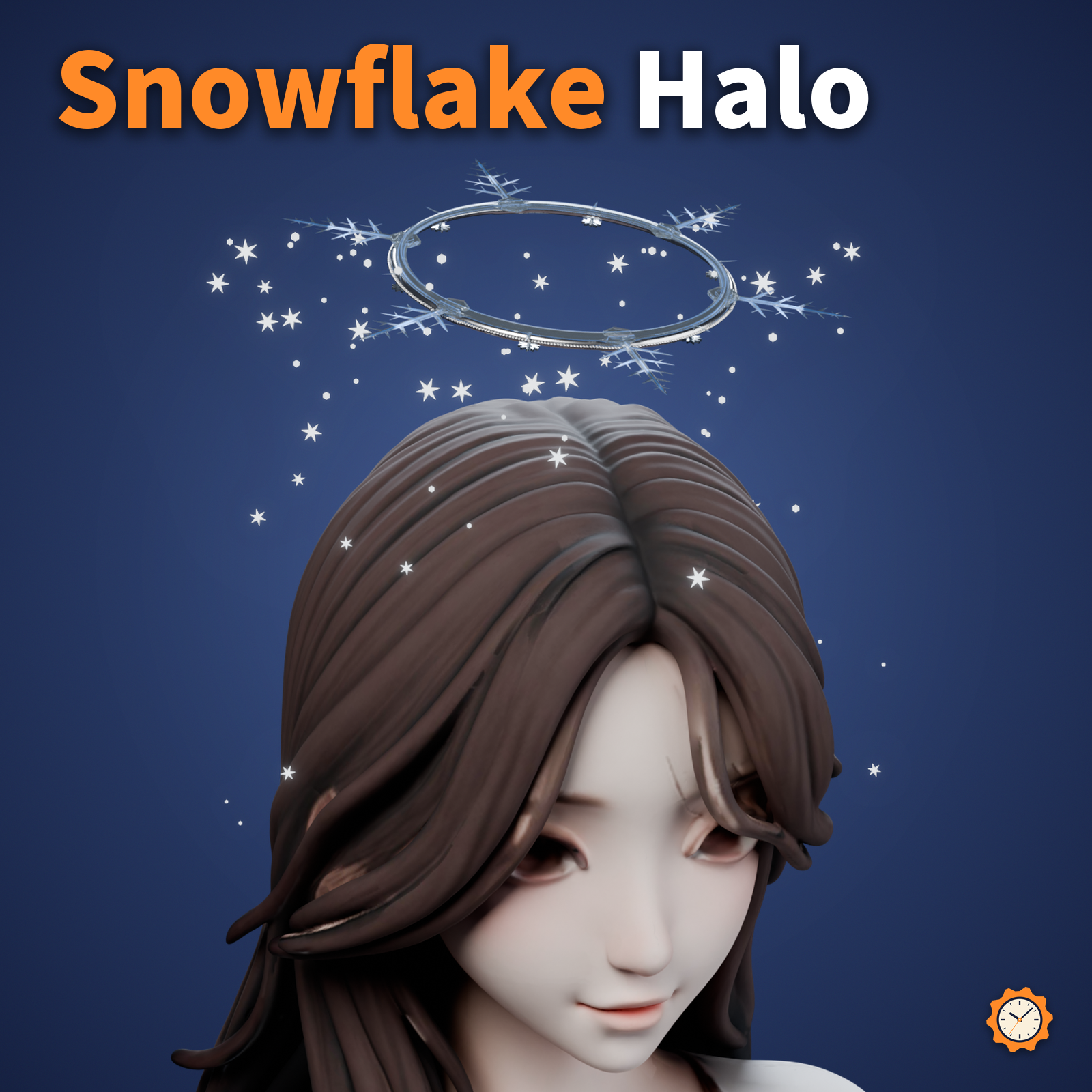Snowflake Halo - Falling Snow with 0 Particles, Glows to Music | VRChat